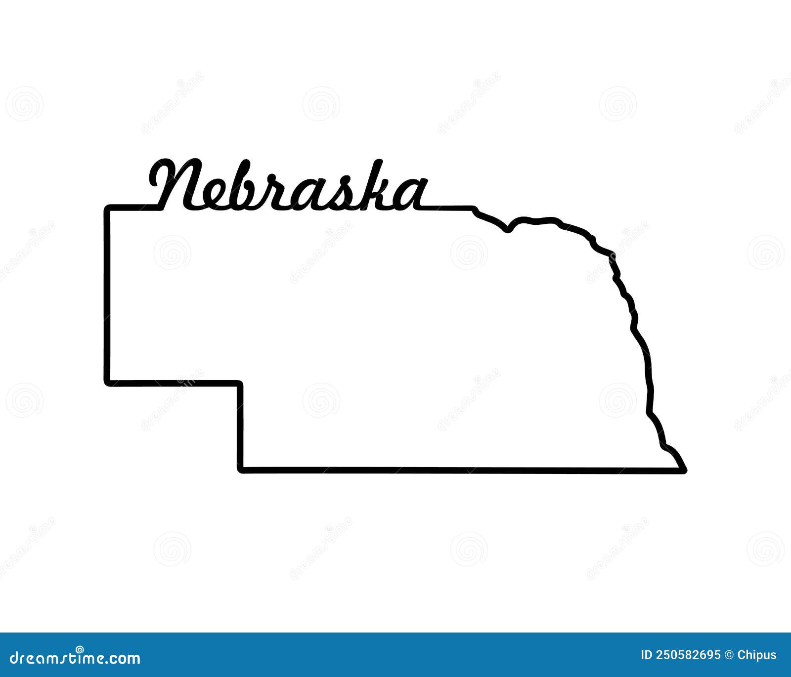 US State Map. Nebraska Outline Symbol. Vector Illustration Stock Vector