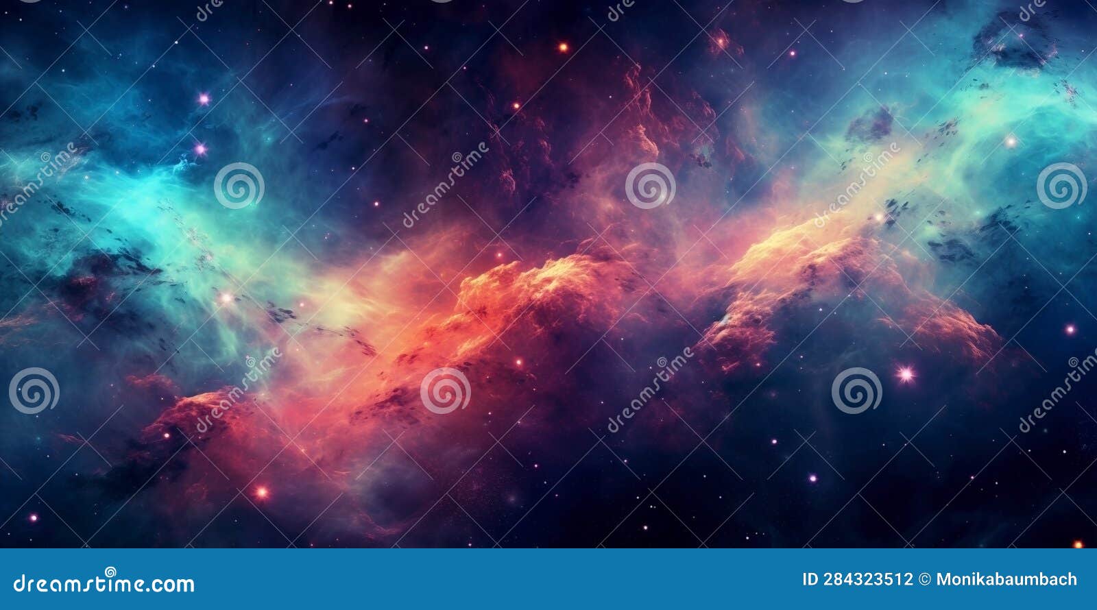 Nebula galaxy background stock illustration. Illustration of light
