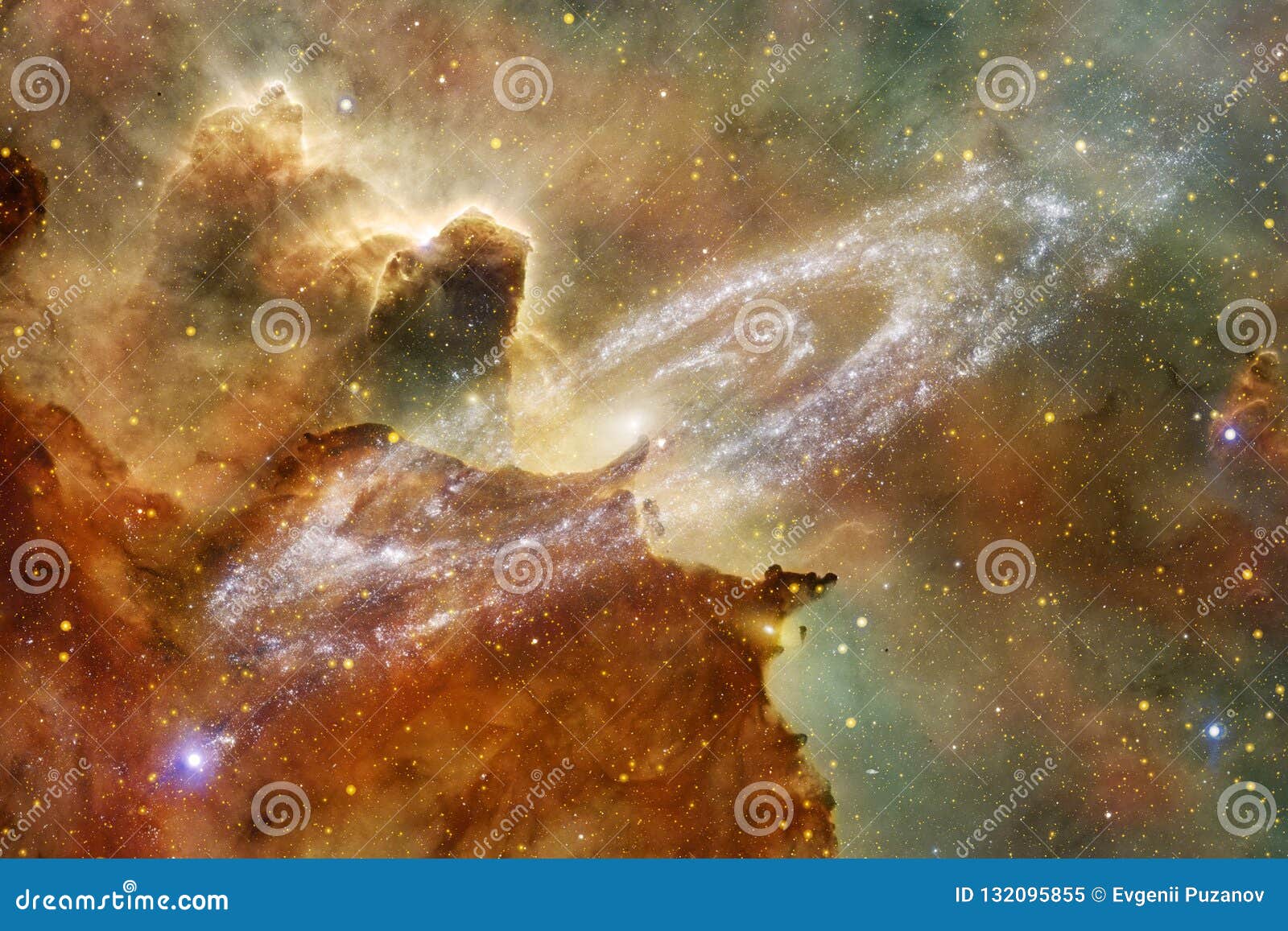 Nebulae and Stars in Deep Space. Cosmic Art, Science Fiction Wallpaper