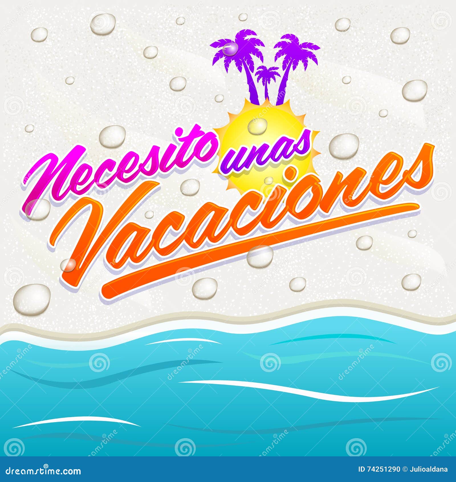 necesito unas vacaciones - i need some vacations spanish text