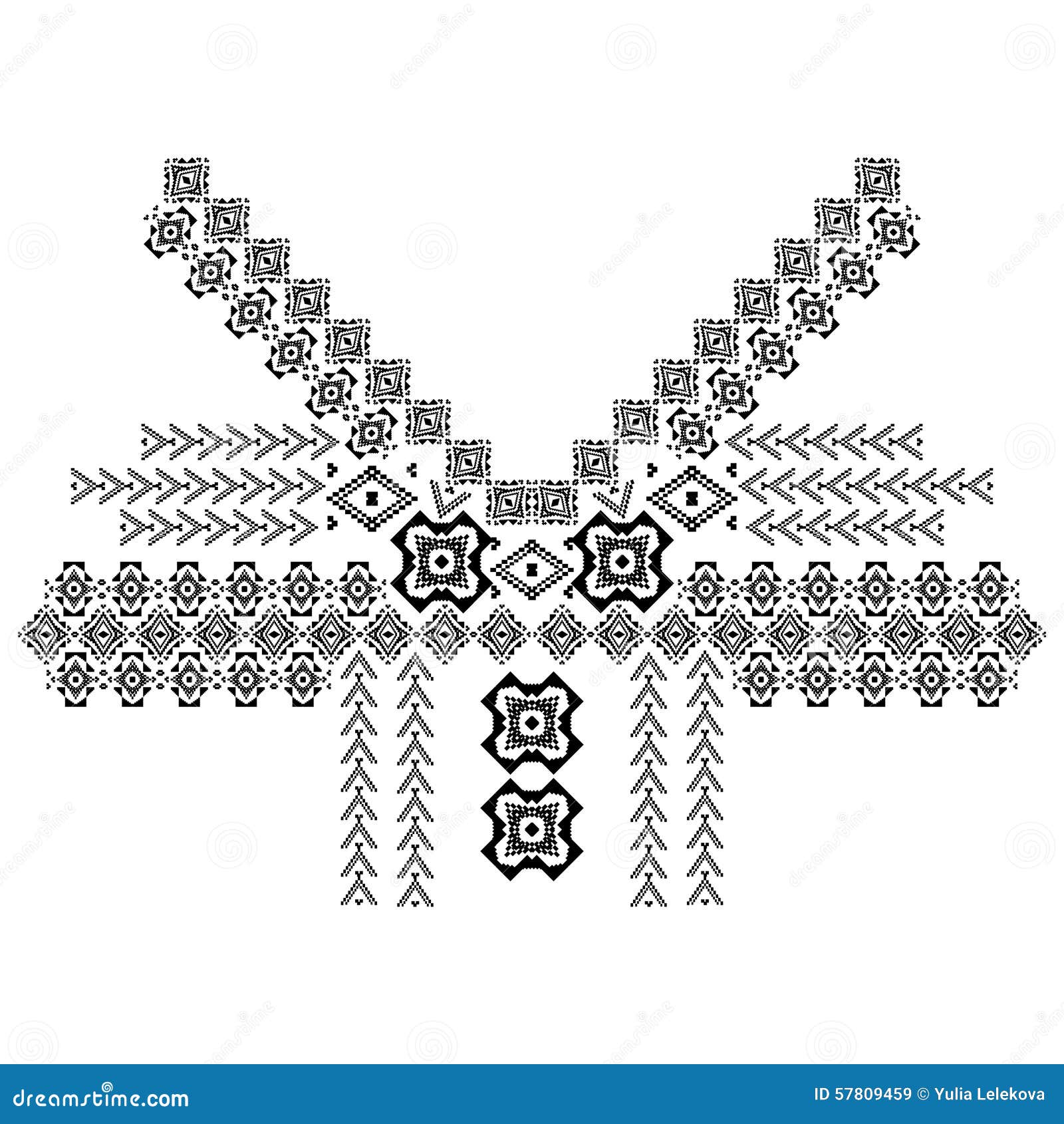 Neck Design in Ethnic Style for Fashion Stock Vector - Illustration of ...