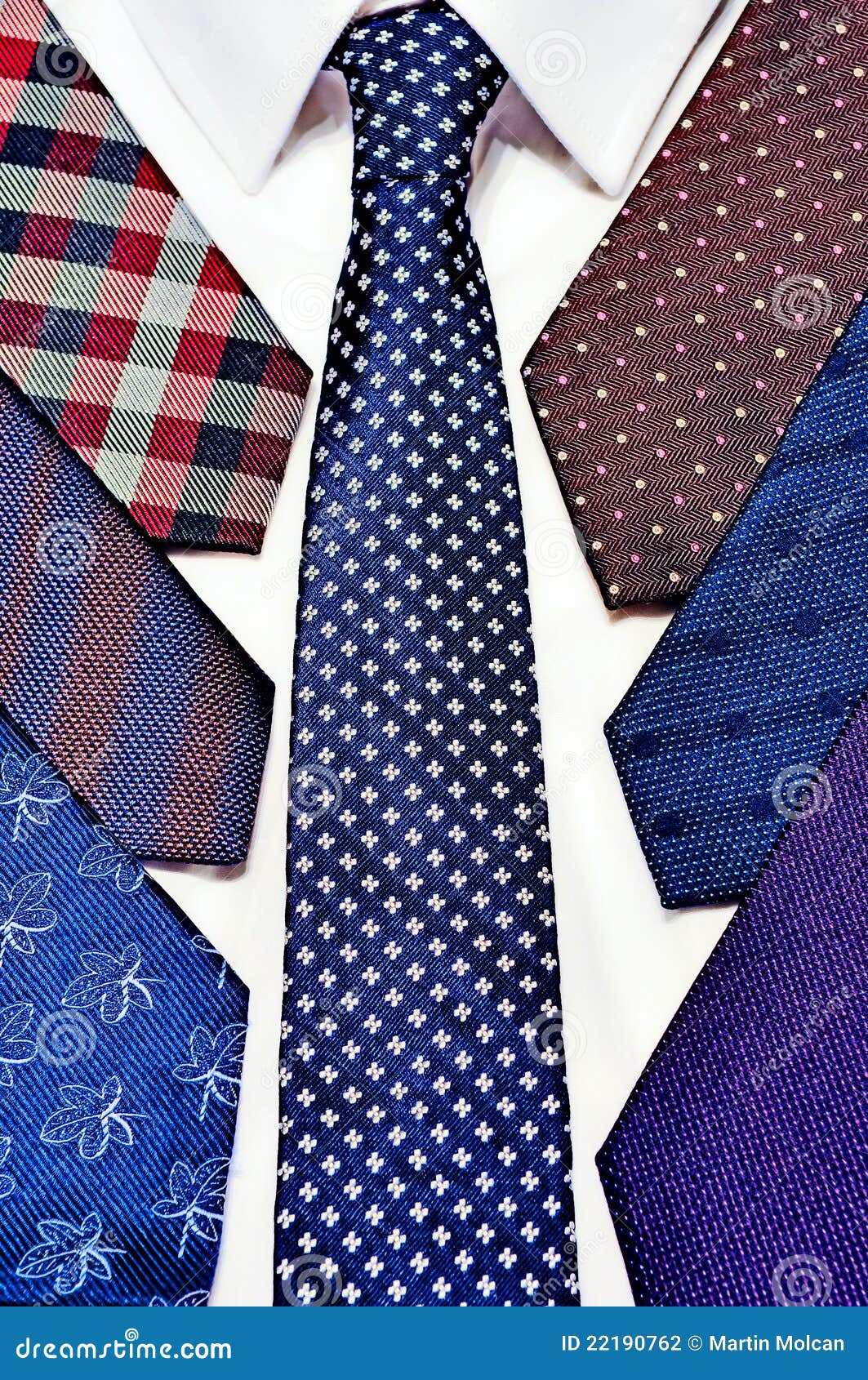 Neck ties in white shirt stock photo. Image of collar - 22190762
