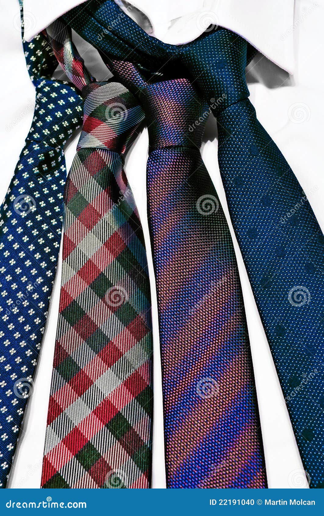 Neck ties in white shirt stock photo. Image of dress - 22191040