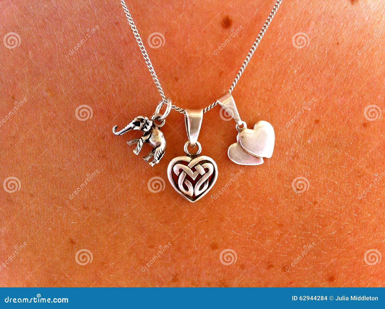 Necklace stock photo. Image of accessories, heart, silver 62944284