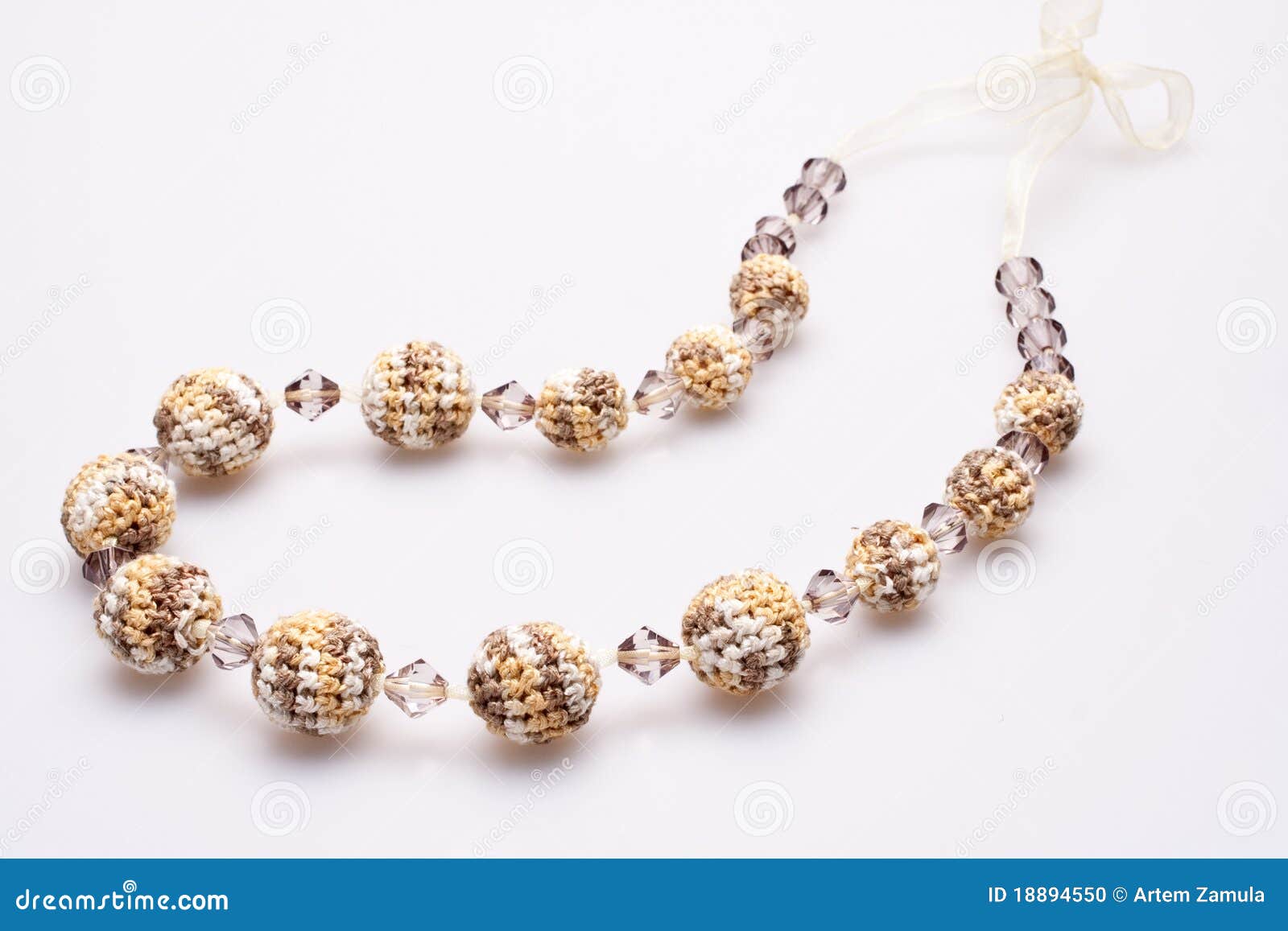 Necklace of beads knitted stock photo. Image of accessory 18894550