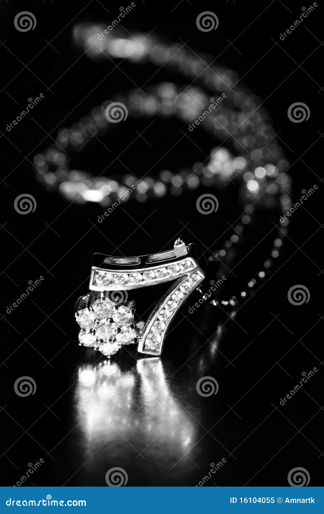 Necklace on Black Background Stock Image Image of jewel, marriage