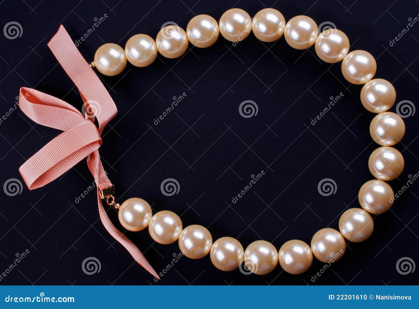 Necklace on Black Background Stock Photo Image of beautiful, gift