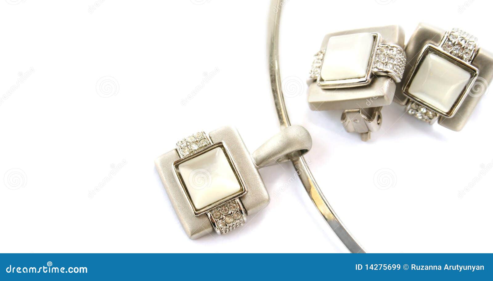Necklace and clips stock image. Image of metal, isolated 14275699