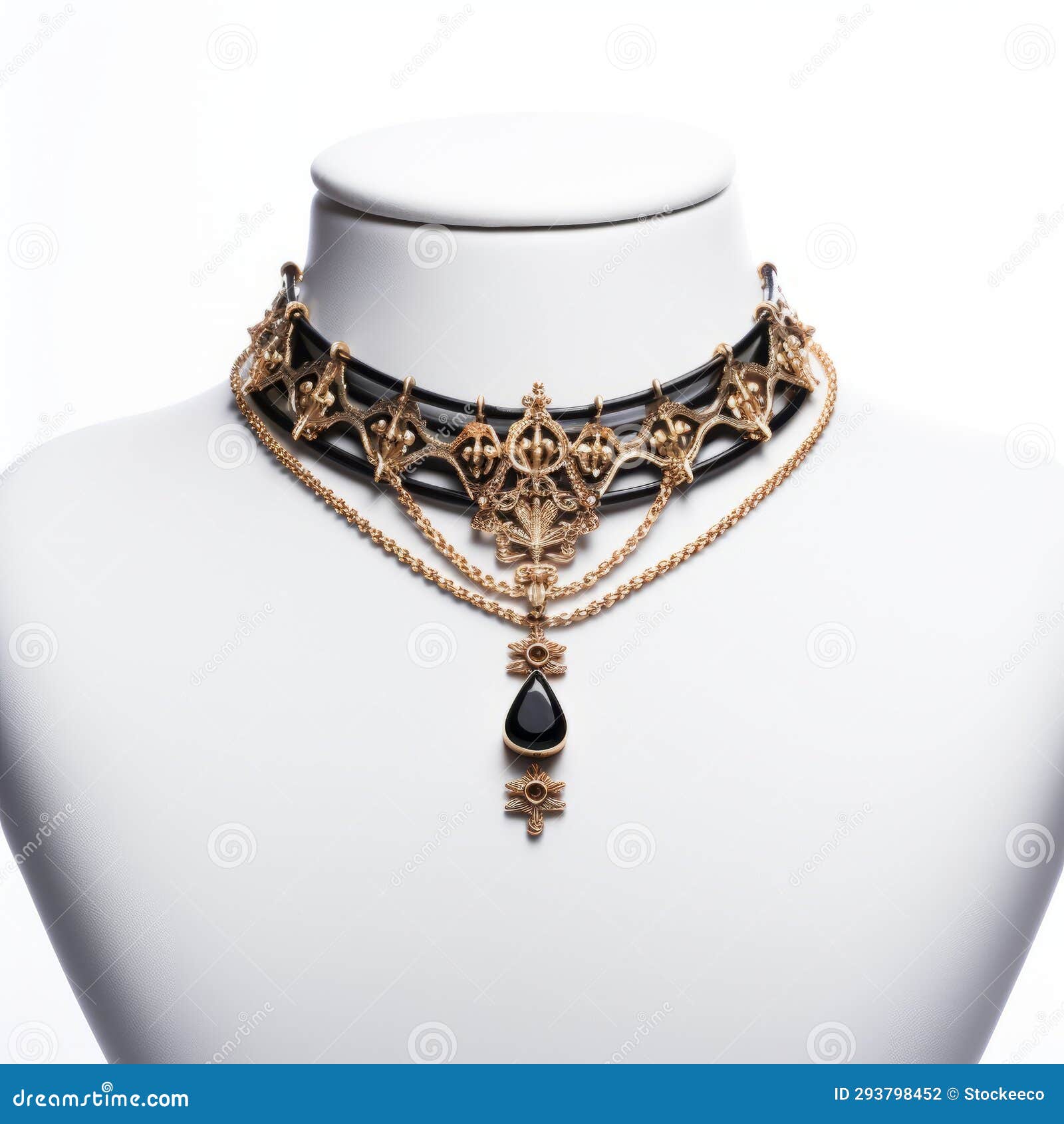 gothic choker with black onyx steel - inspired by emperor