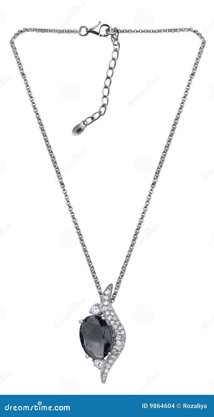 Necklace Isolated on the White Background Stock Photo Image of grey