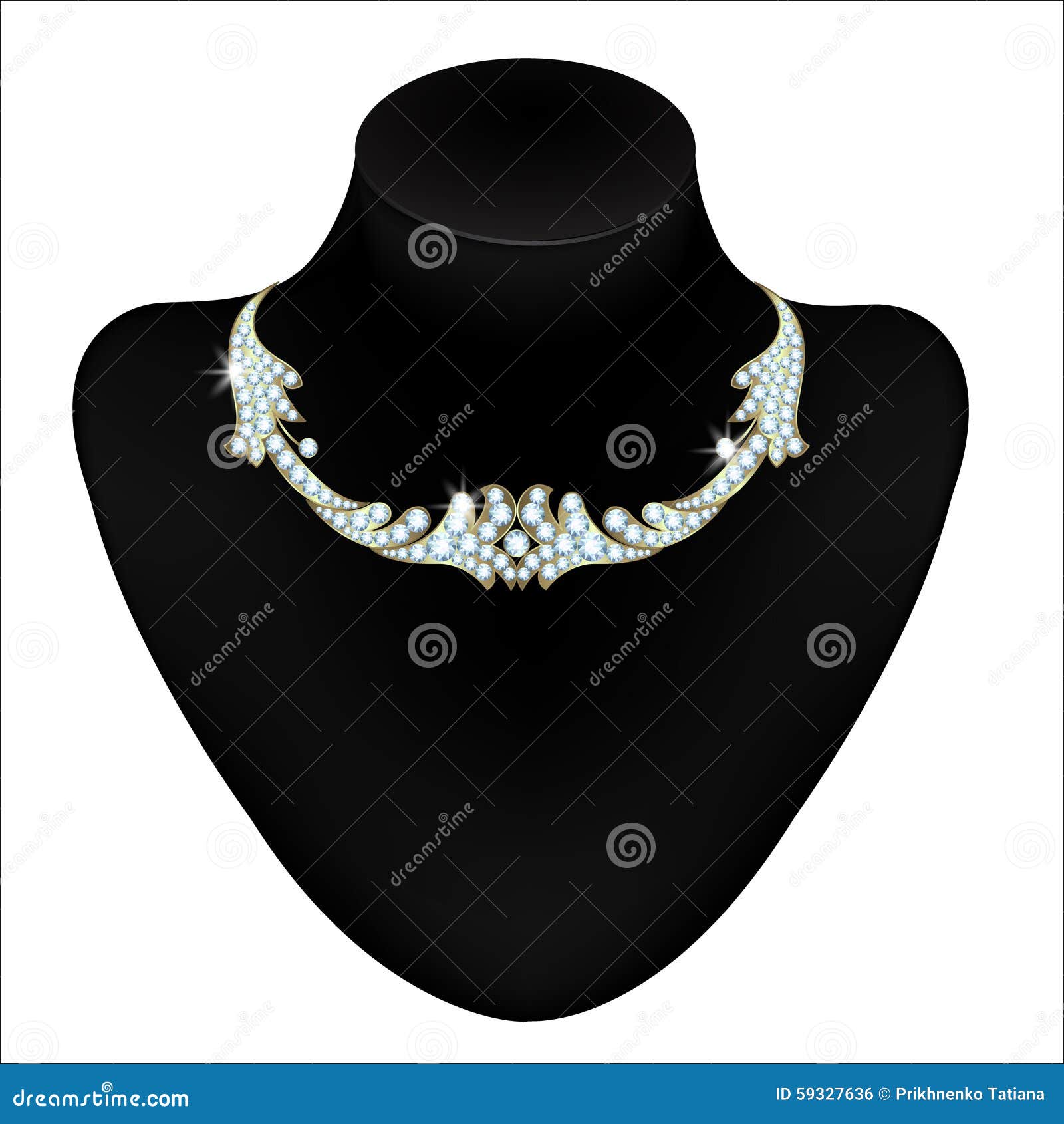 Necklace on a mannequin stock vector. Illustration of white 59327636