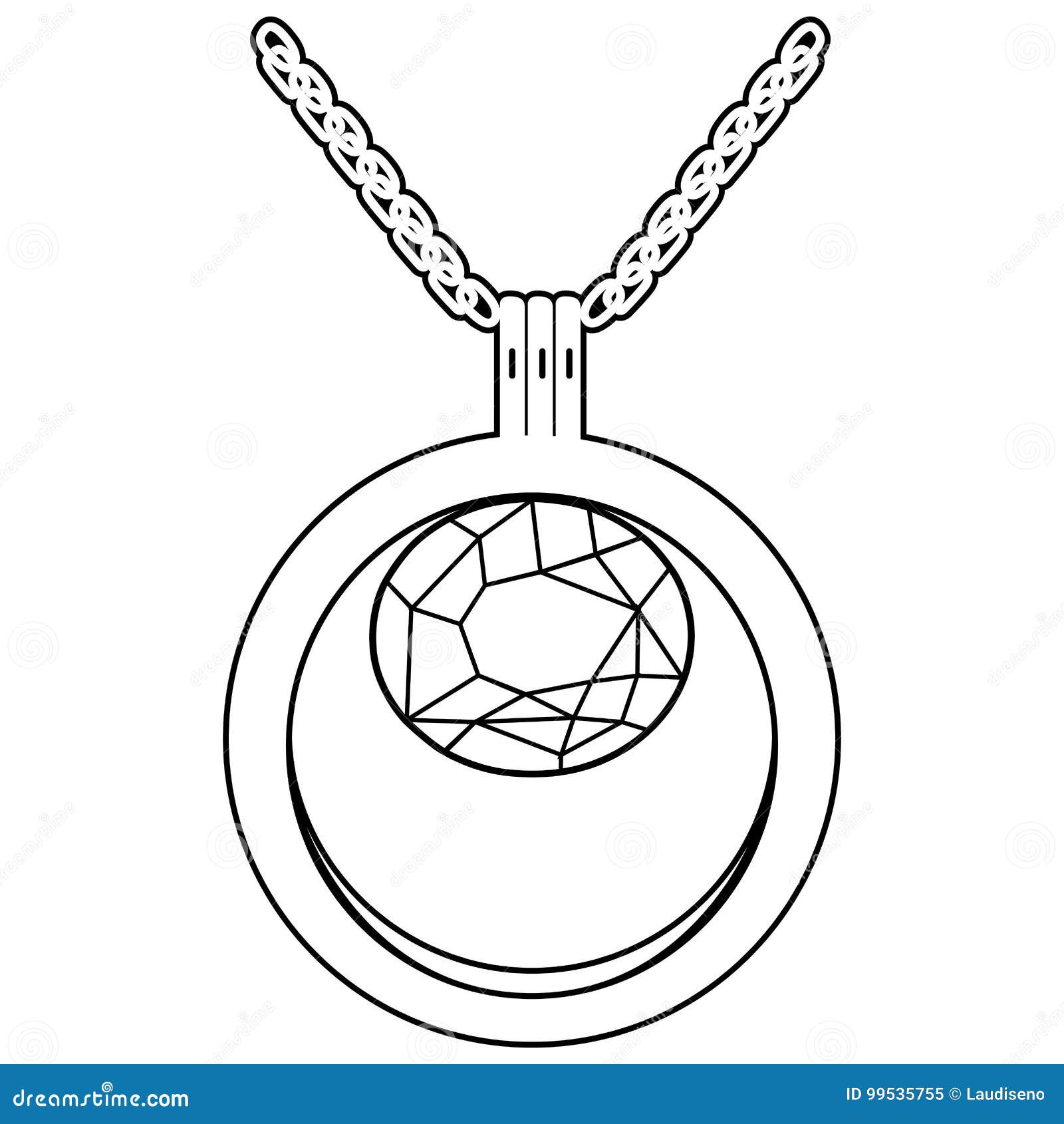 Necklace outline stock vector. Illustration of line, female 99535755