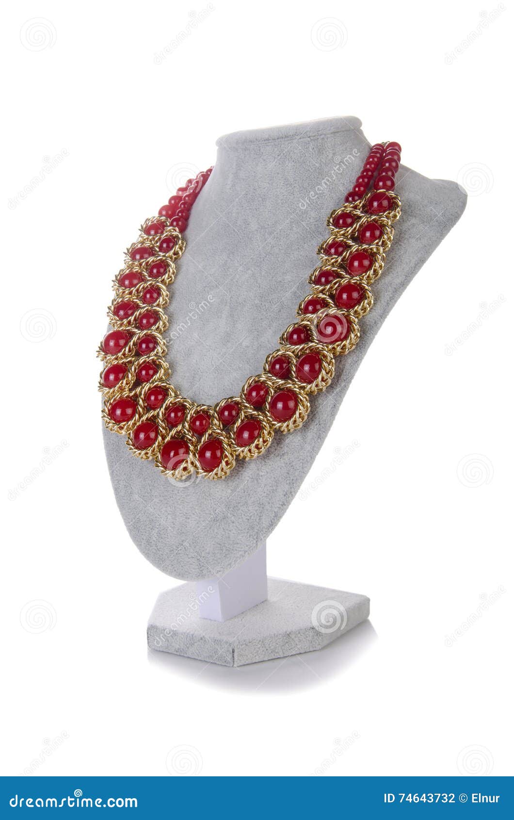 The Necklace on the White Background Stock Photo Image of jewellery