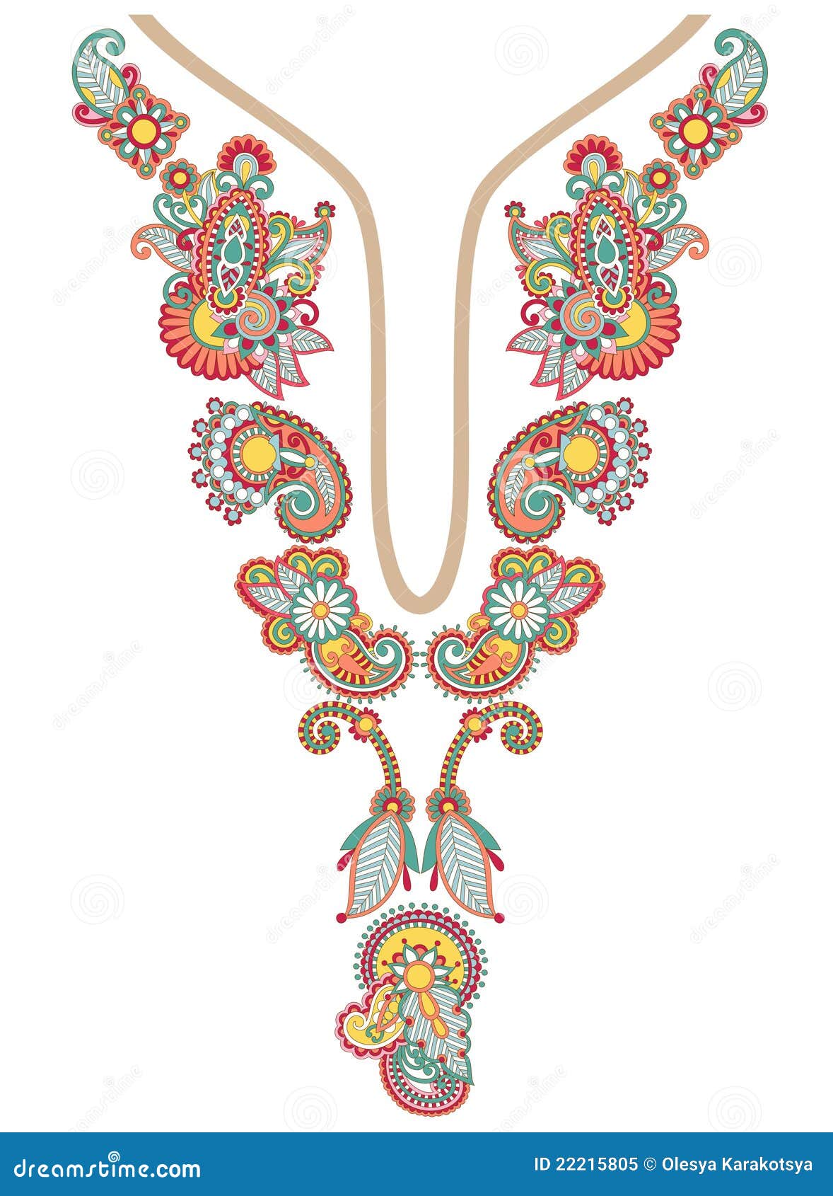 Neckline Embroidery Fashion Stock Vector Illustration Of Garment