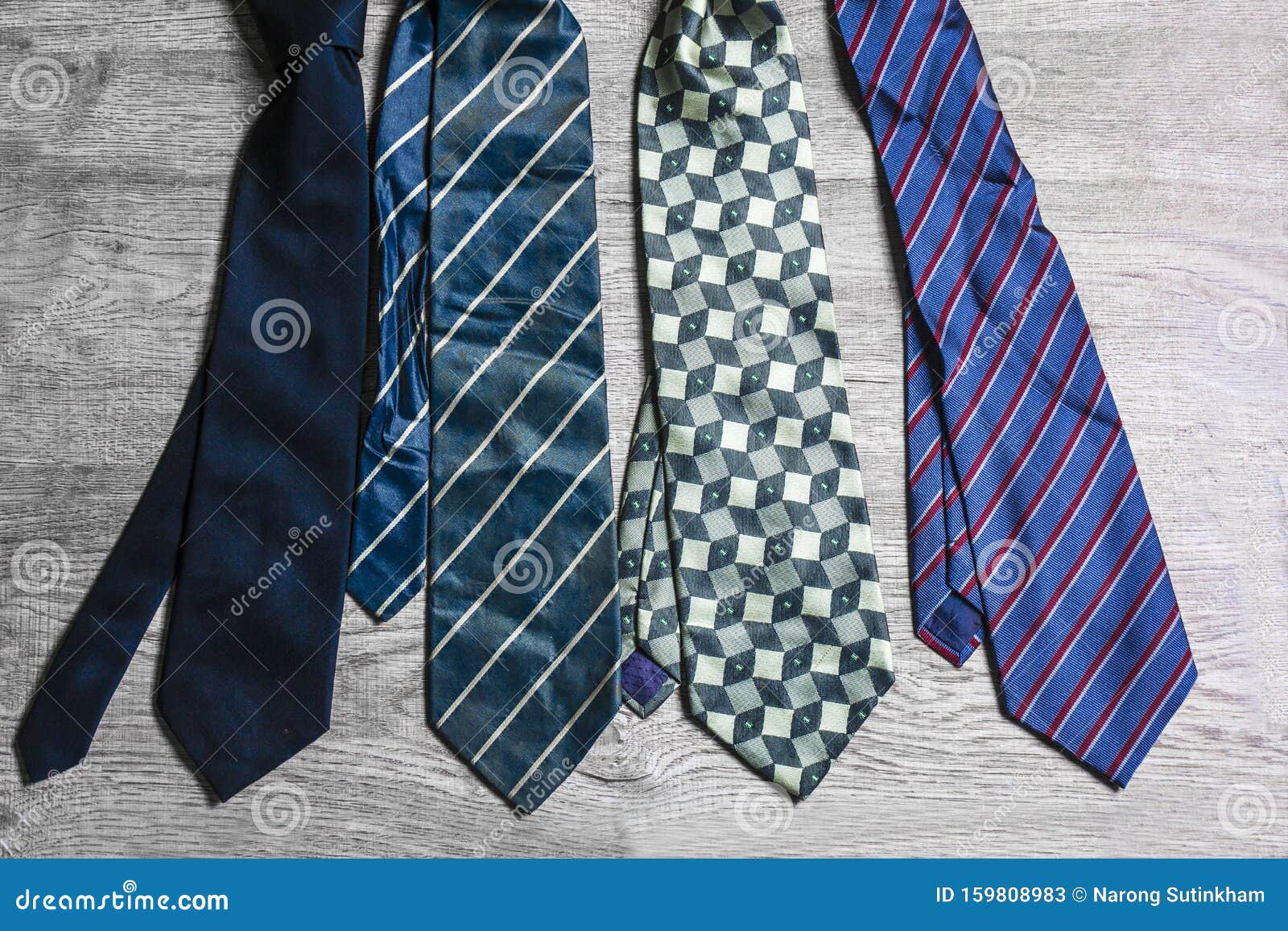 Necktie Laying on the Wooden Floor White Tone Background Stock Image ...