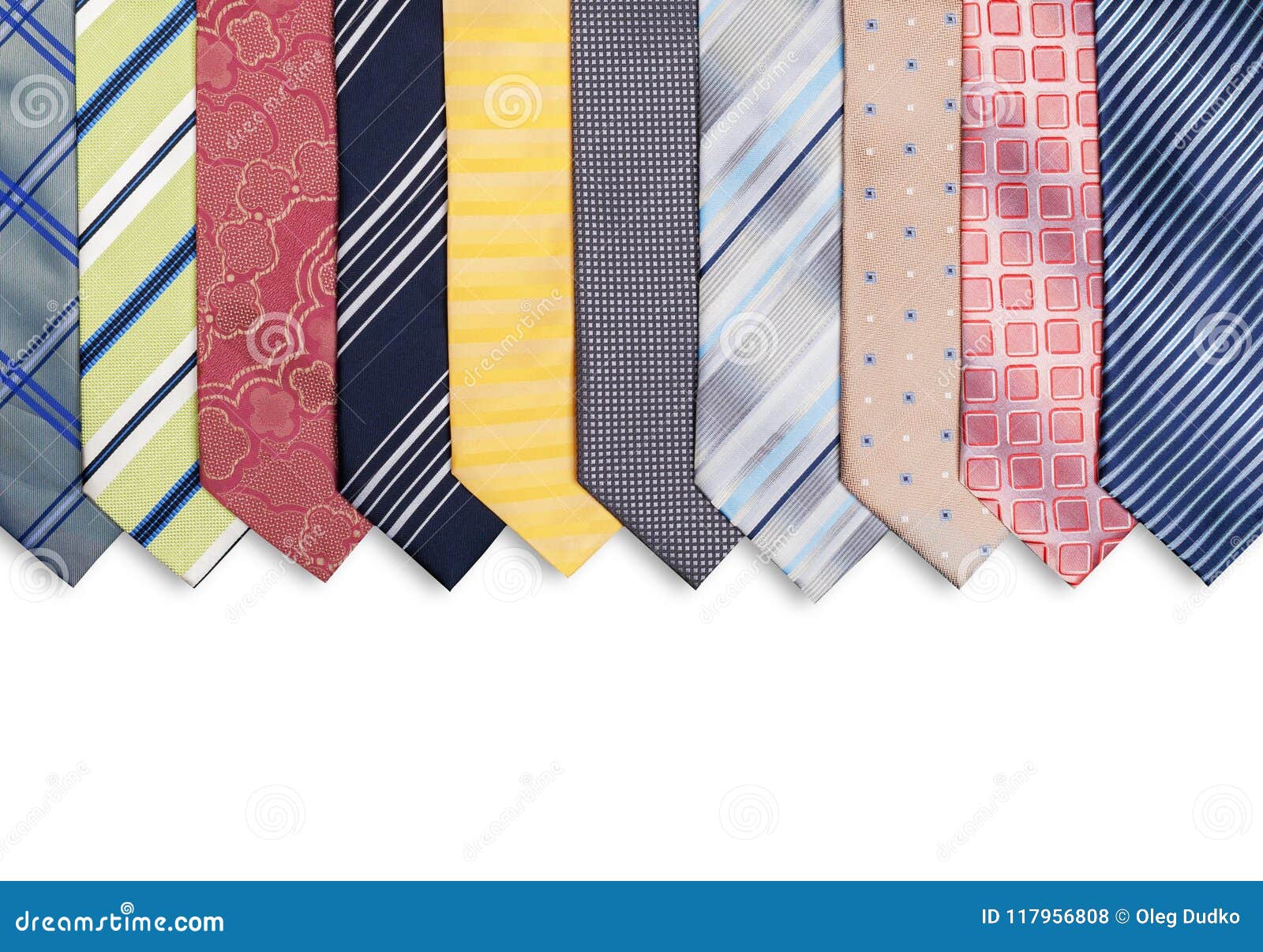 Neckties on White Background Stock Photo - Image of beige, colored ...