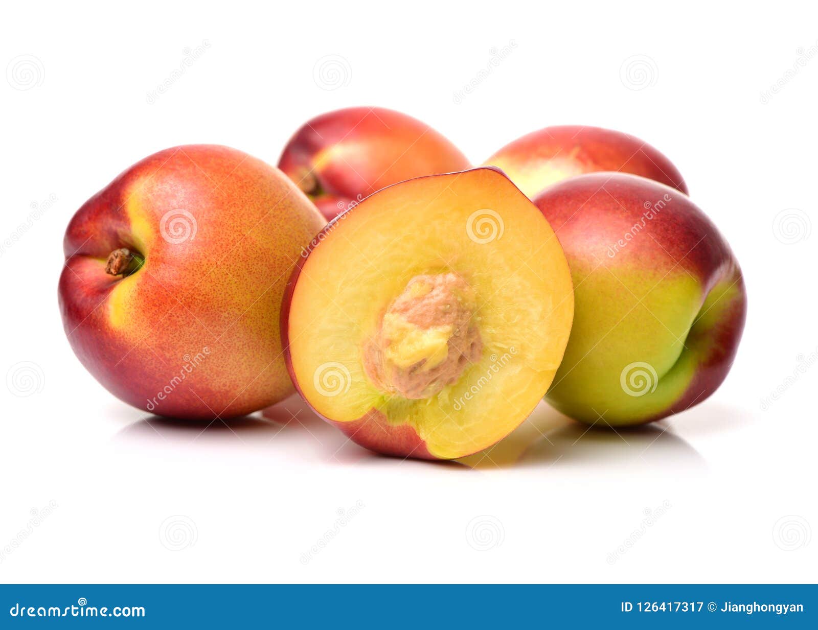 Nectarine cut stock image. Image of background, fresh 126417317