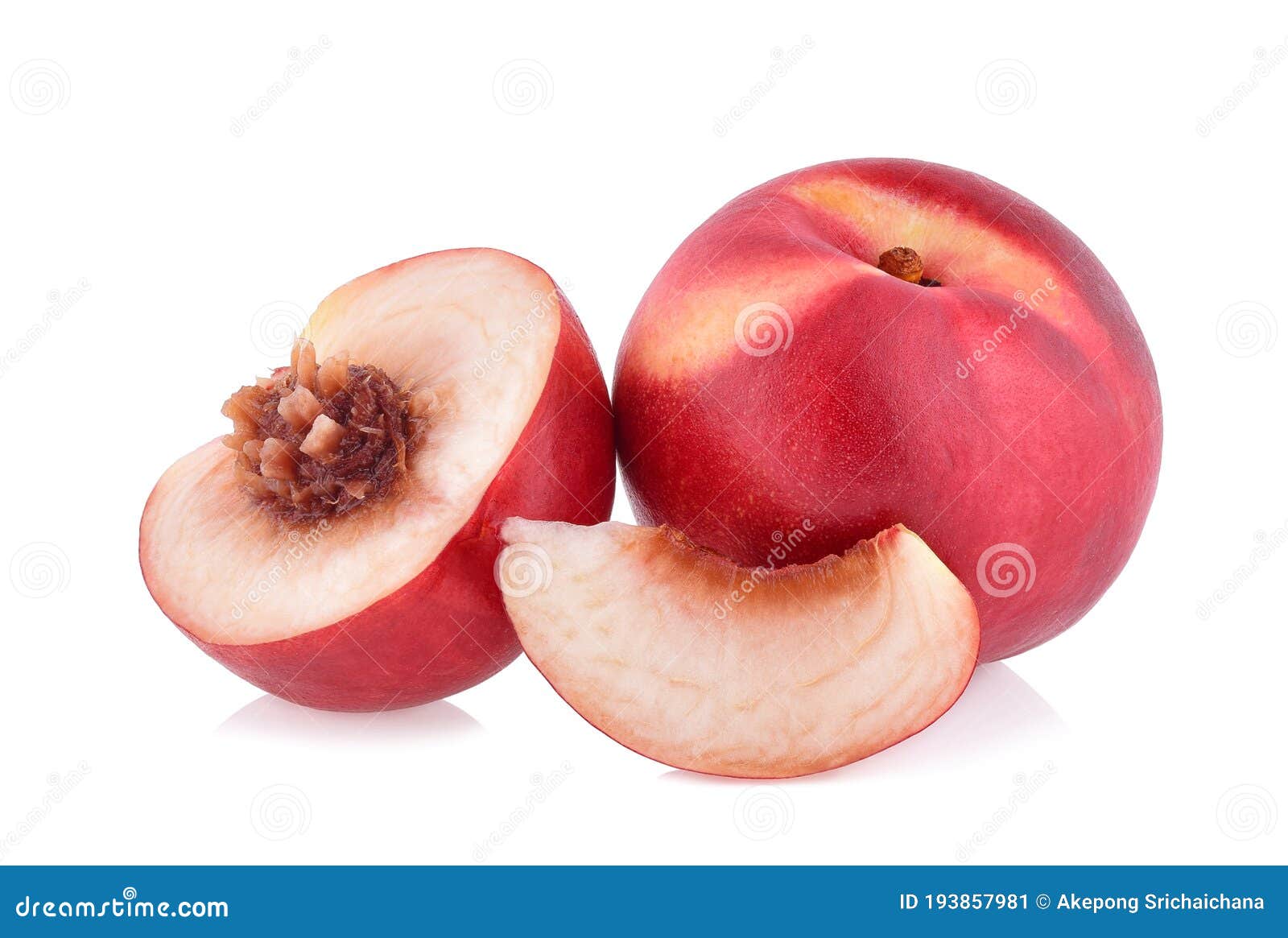 Nectarine Fruit Isolated on White Background Stock Image Image of