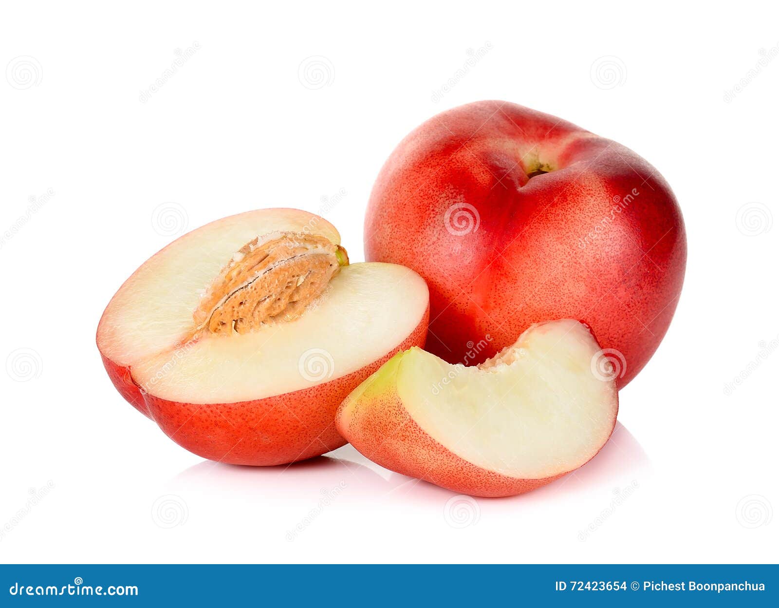 Nectarine Fruit Isolated on the White Stock Photo Image of object