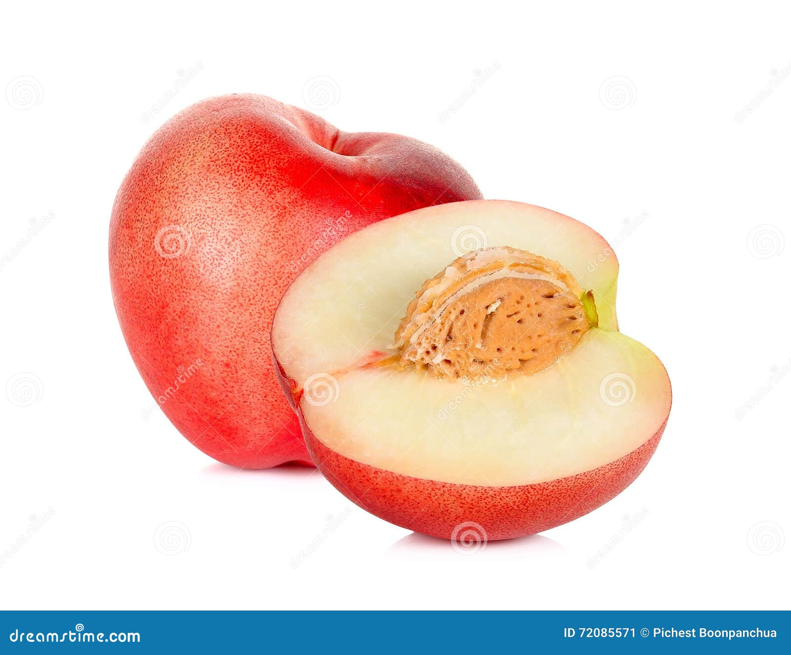 Nectarine Fruit Isolated on the White Stock Image Image of object