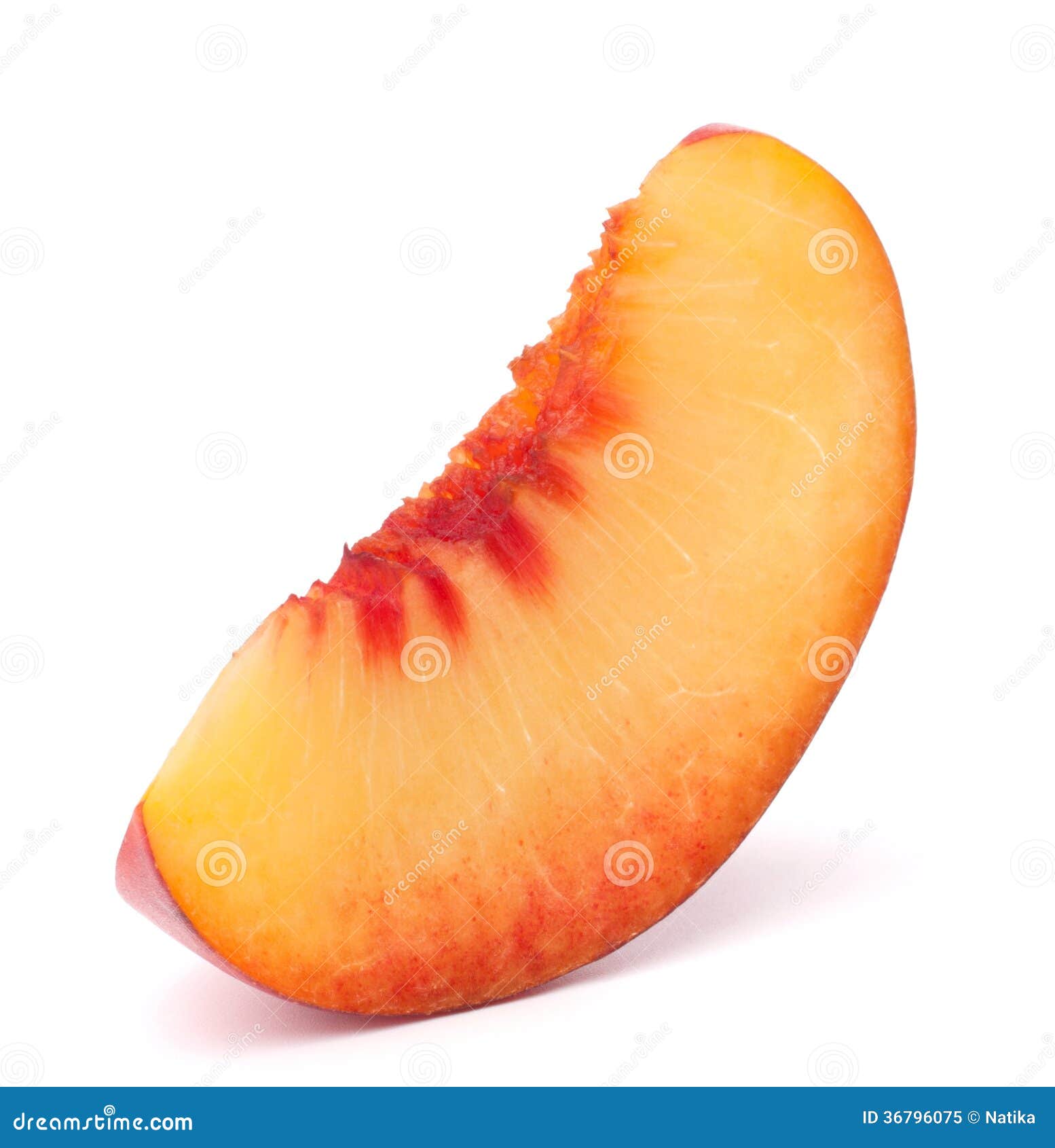 Nectarine Fruit Segment Isolated on White Background Cutout Stock Image Image of isolated