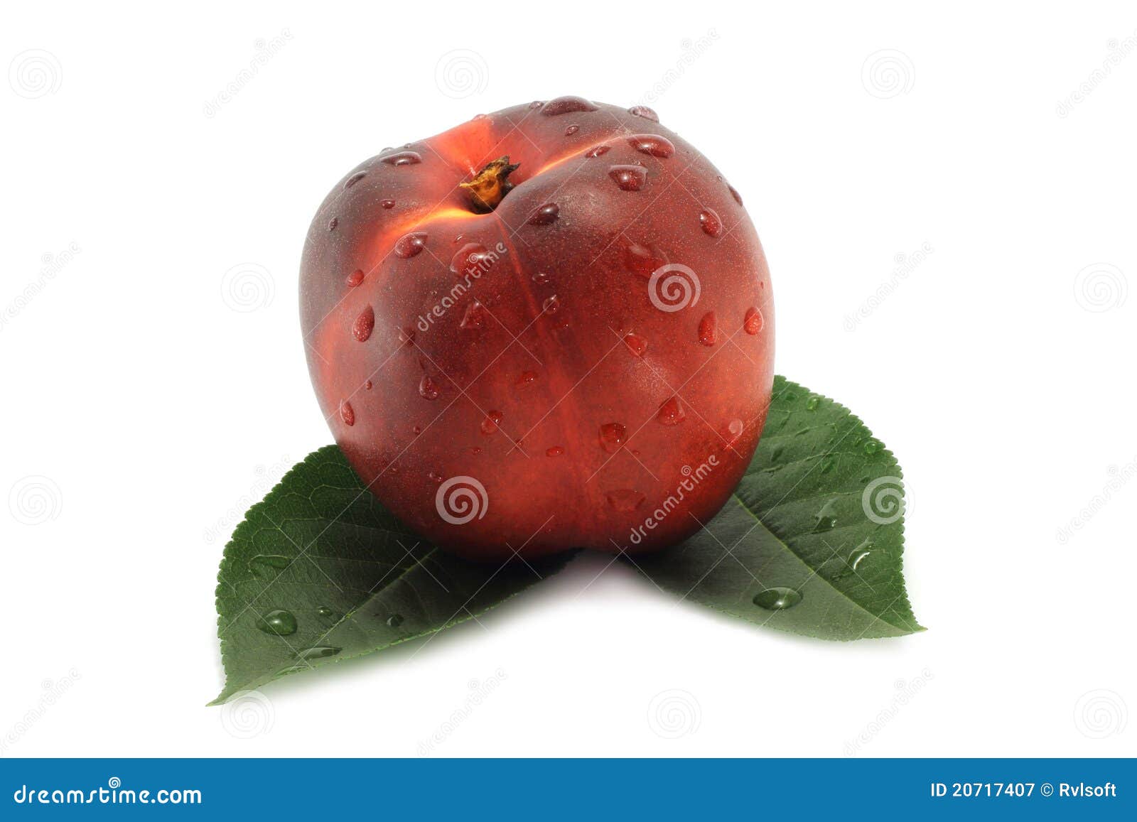 Nectarine and green leaves stock image. Image of fruits 20717407
