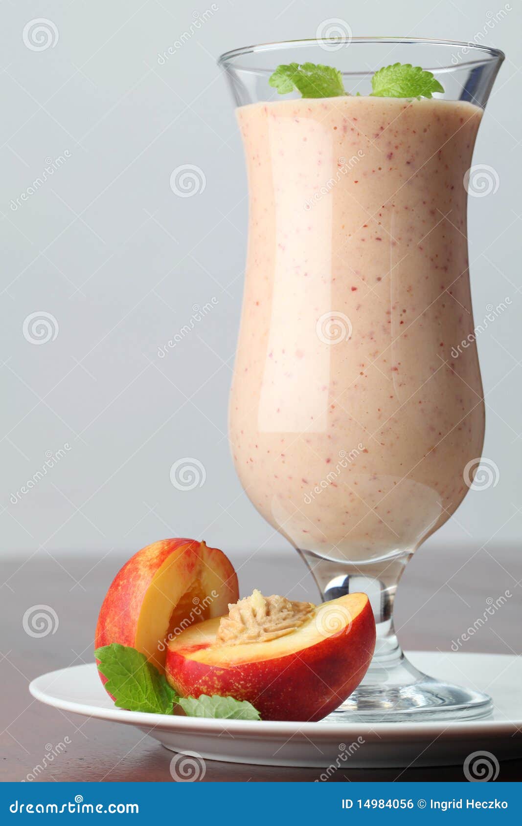 Nectarine milk shake stock photo. Image of dieting, plate 14984056