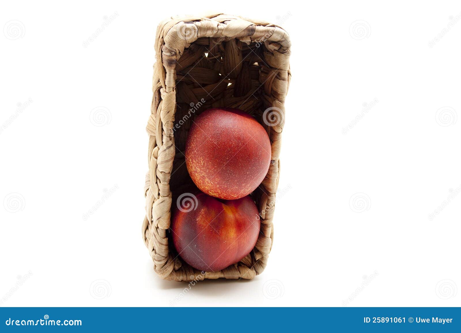 Nectarines in the basket stock image. Image of food, healthy 25891061