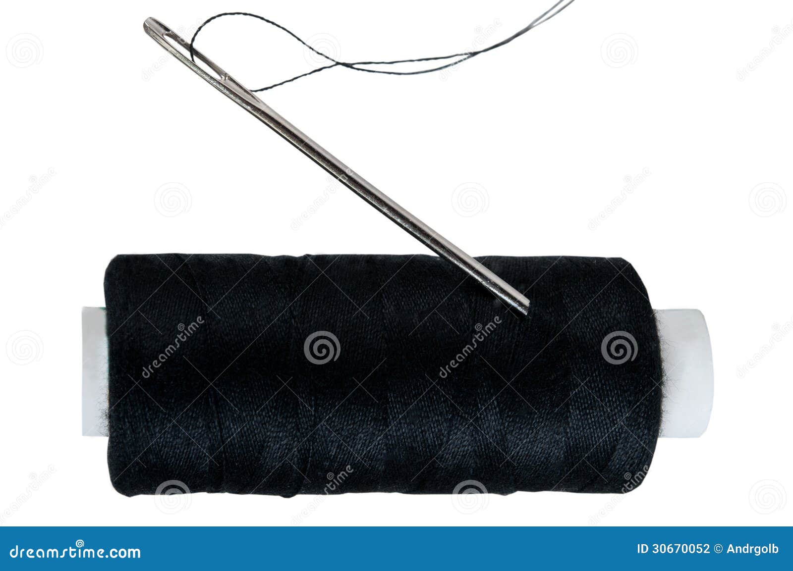 Needle and black thread stock photo. Image of fashion - 30670052