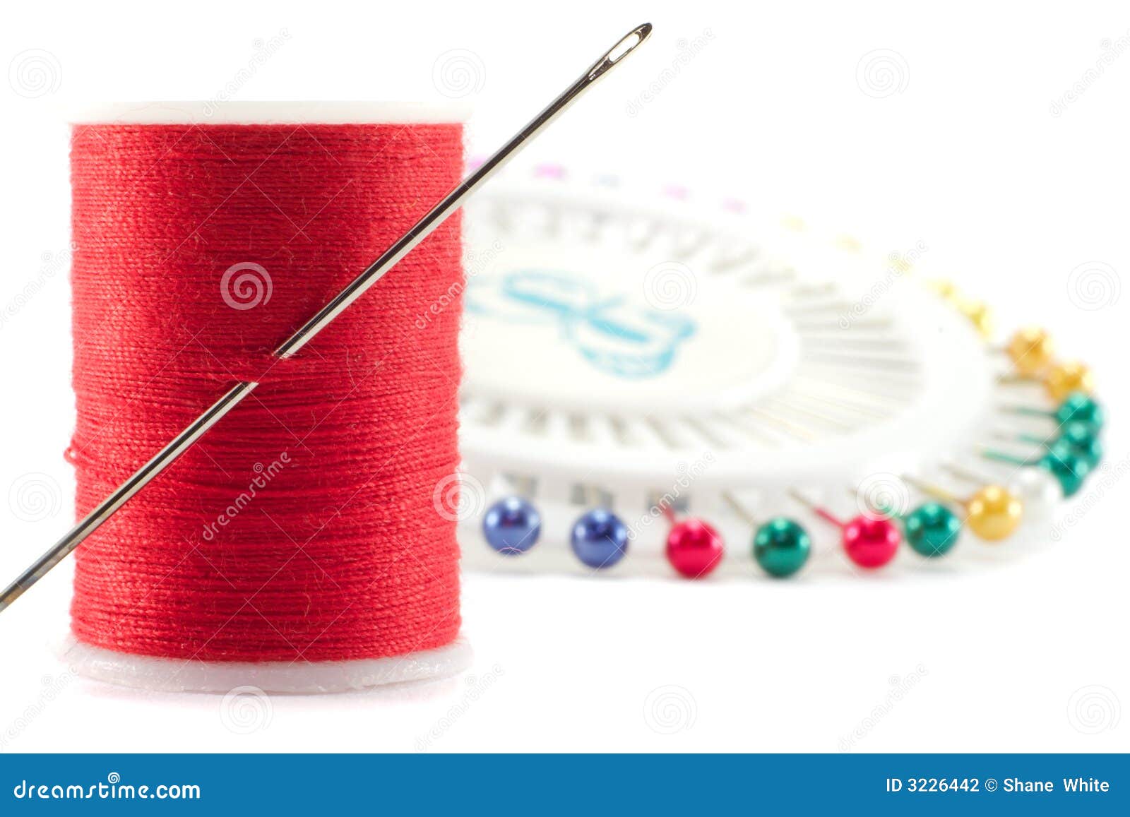 Needle and cotton. stock photo. Image of nylon, colored 3226442