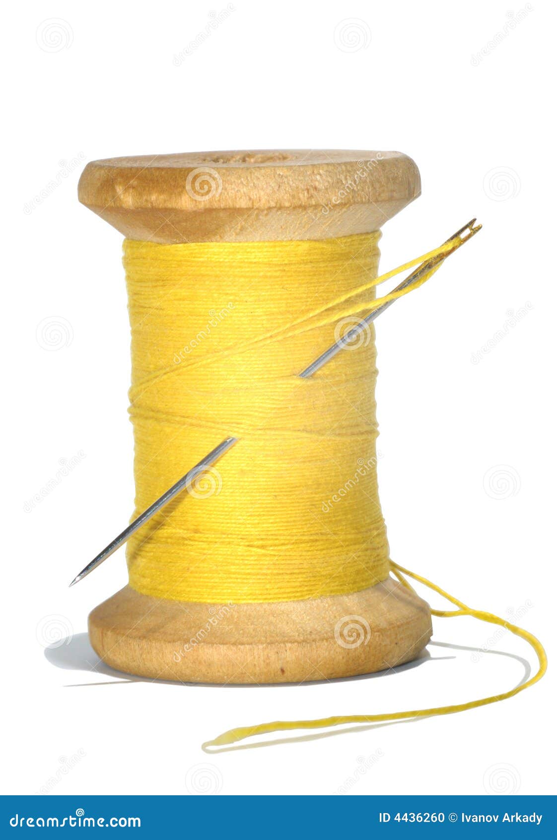 Needle and Cotton stock photo. Image of yellow, sewing 4436260
