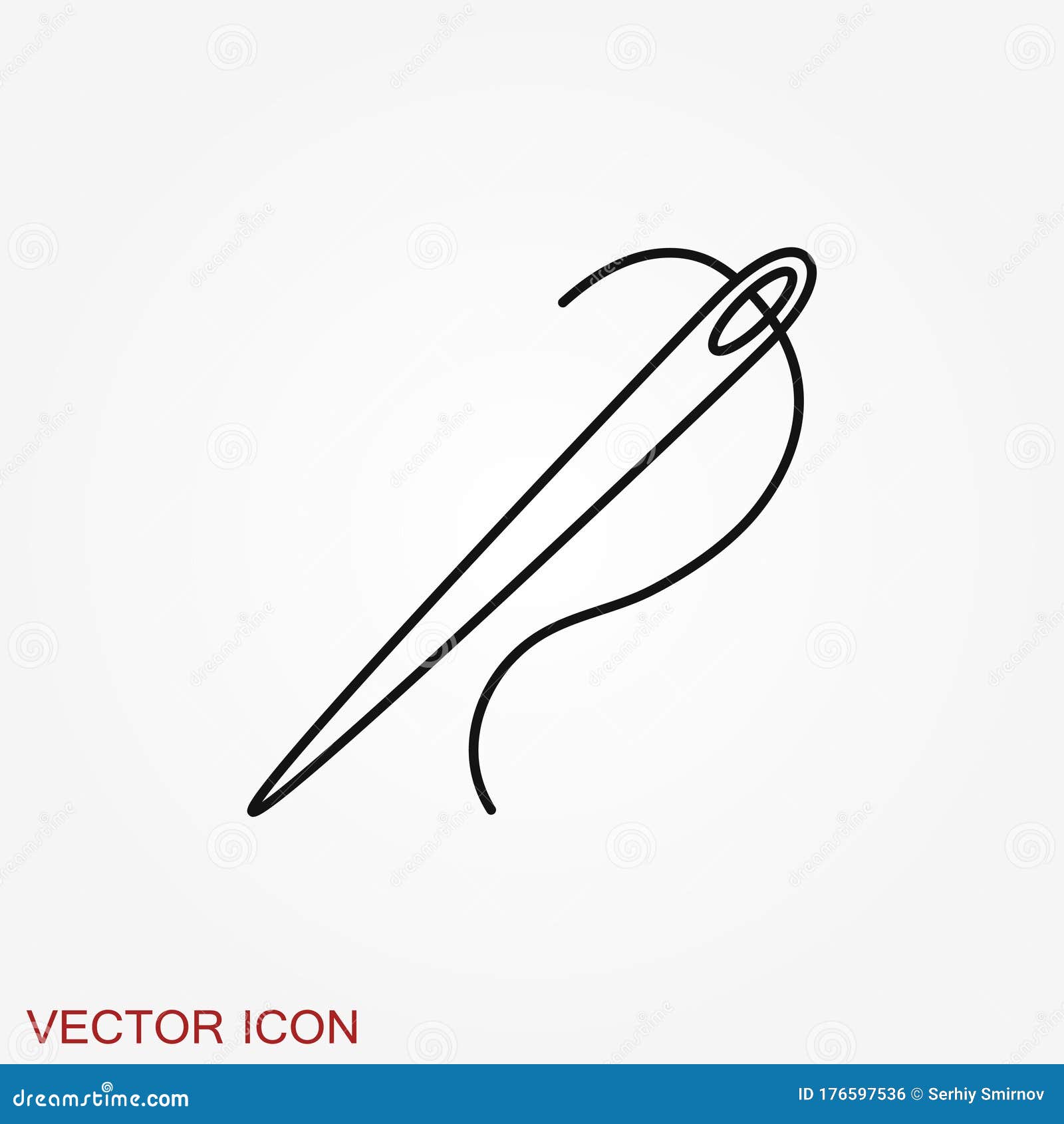 Needle Icon, Sewing Symbol or Element for Design Stock Illustration ...