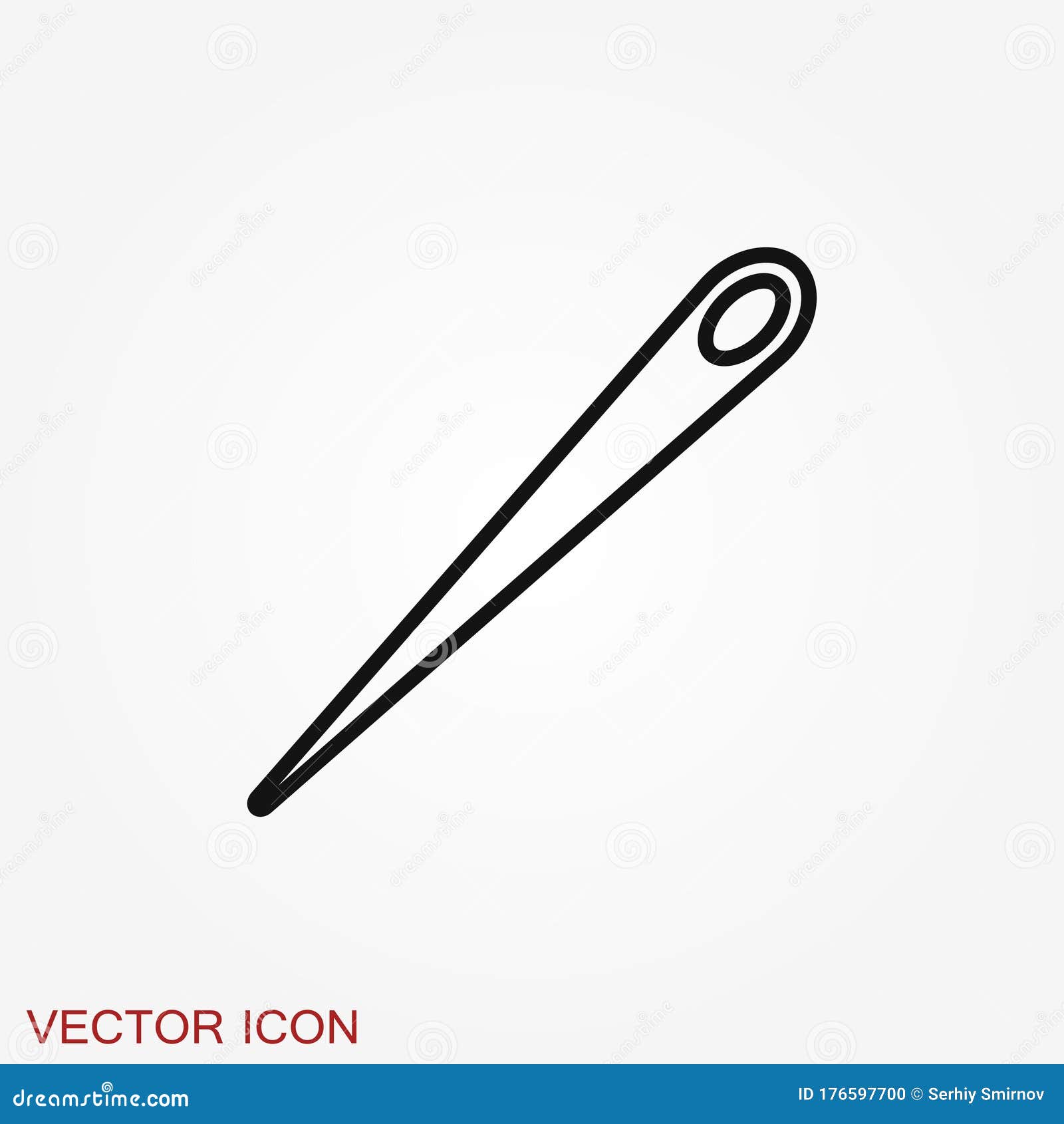 Needle Icon, Sewing Symbol or Element for Design Stock Illustration