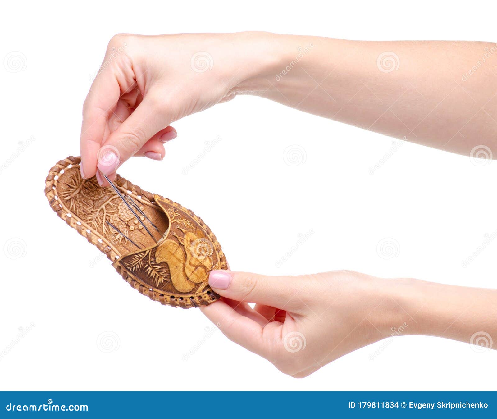 Needle Pillow Sewing in Hand Stock Photo Image of hobby, button