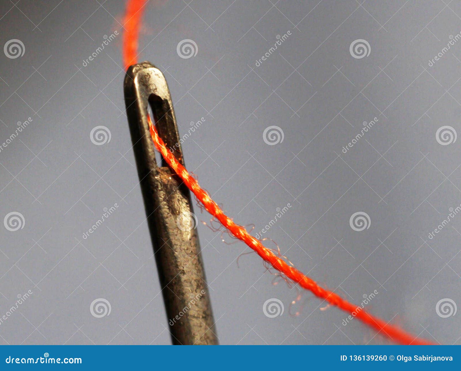 Needle and Red Thread so Close Stock Photo Image of needlecraft