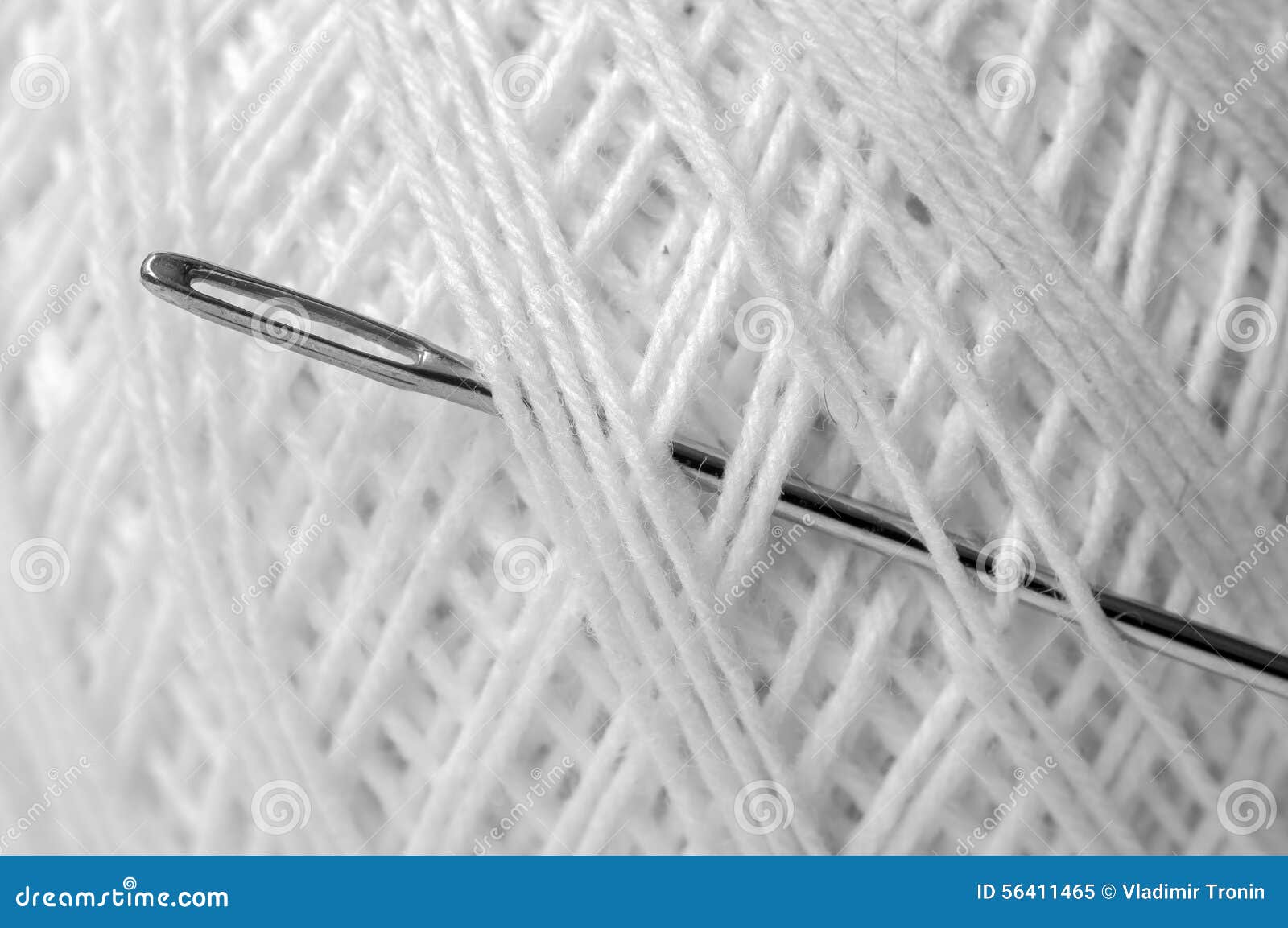A Needle and a Skein of White Thread Stock Image Image of cloth