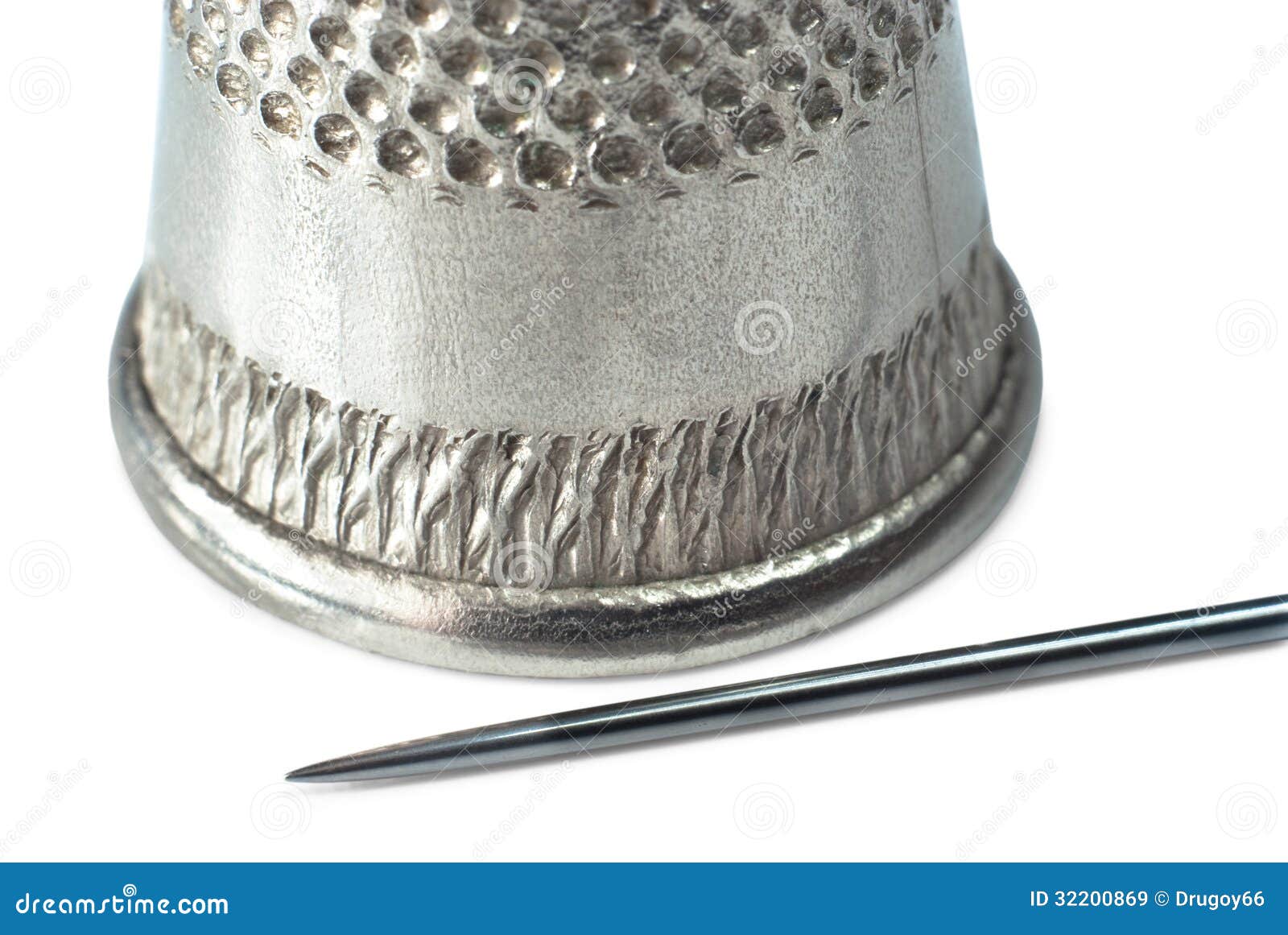 Needle and Thimble in Macro Stock Image Image of tools, thimble 32200869