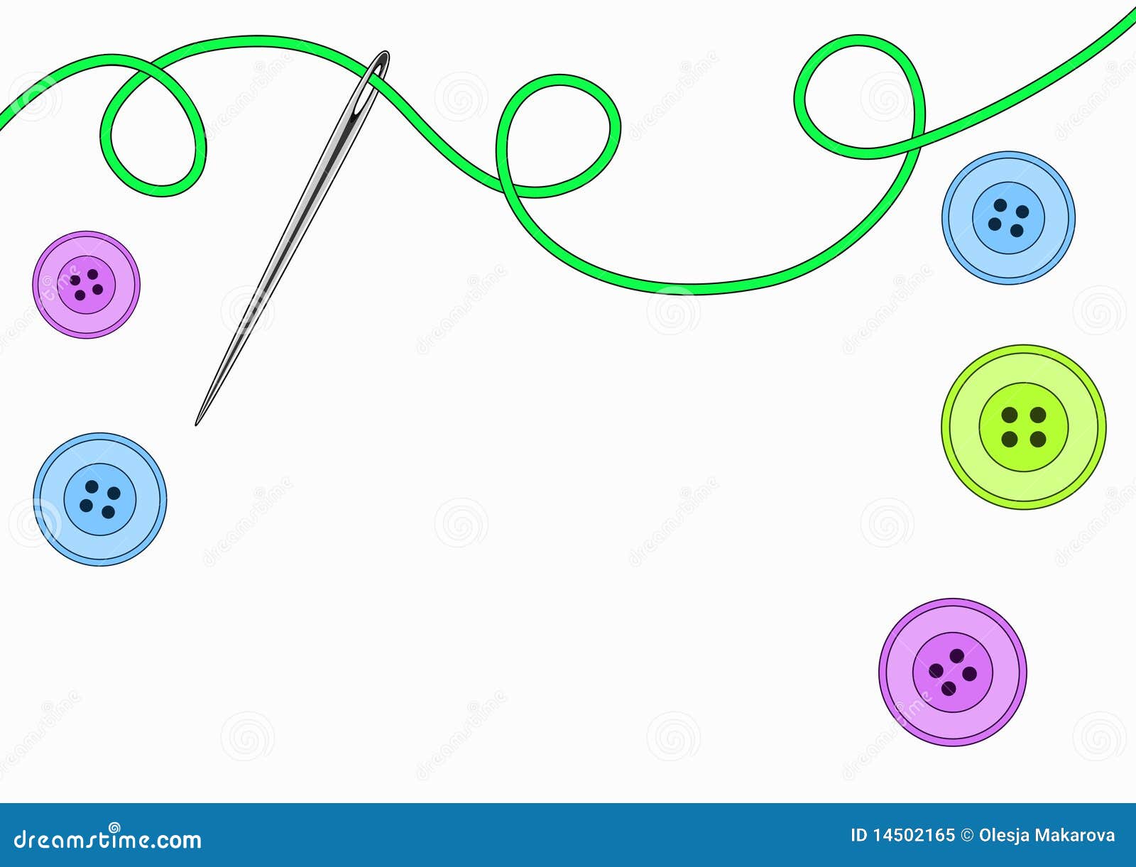 Needle, thread and buttons stock vector. Illustration of needlework ...