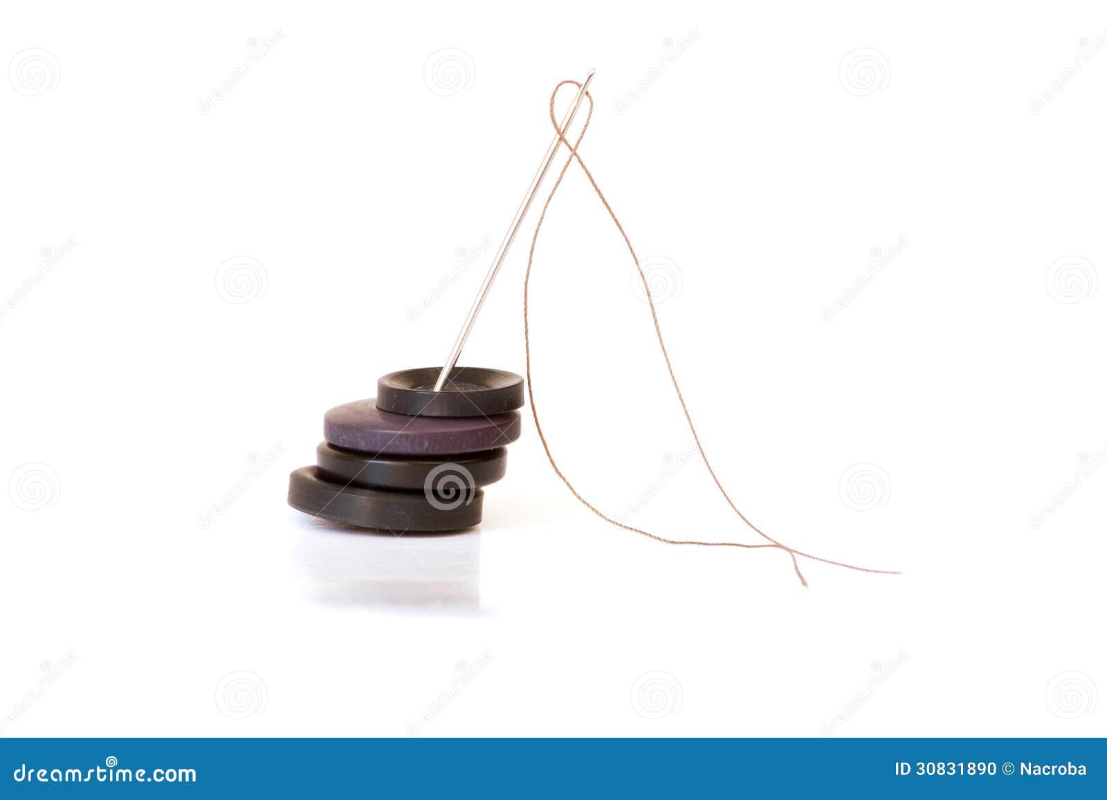 Needle, thread and buttons stock photo. Image of textile - 30831890