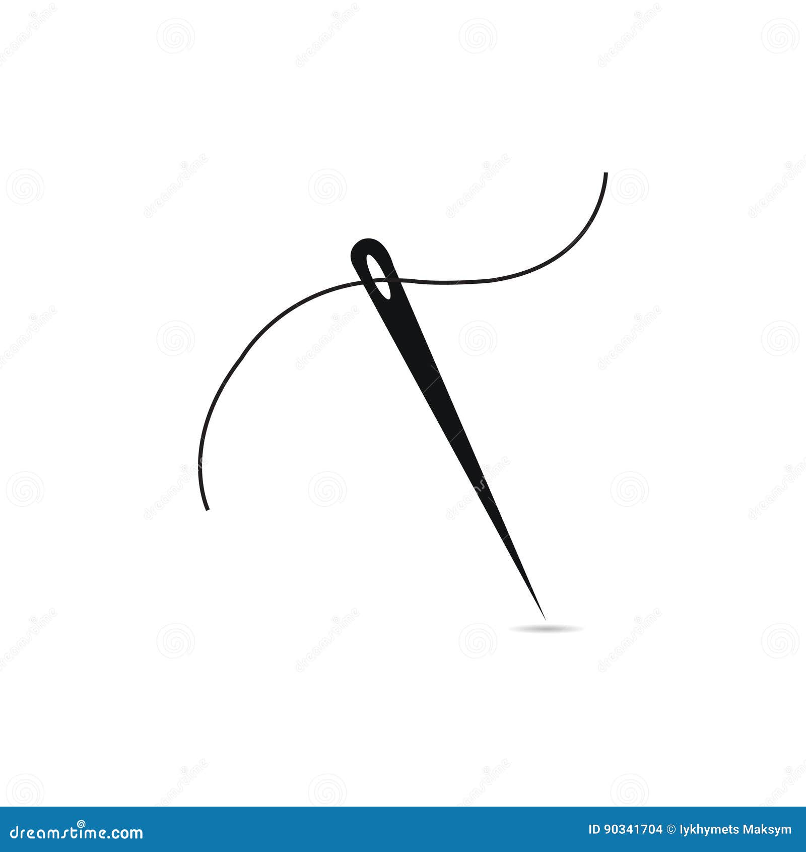 Needle with thread icon stock illustration. Illustration of needle ...
