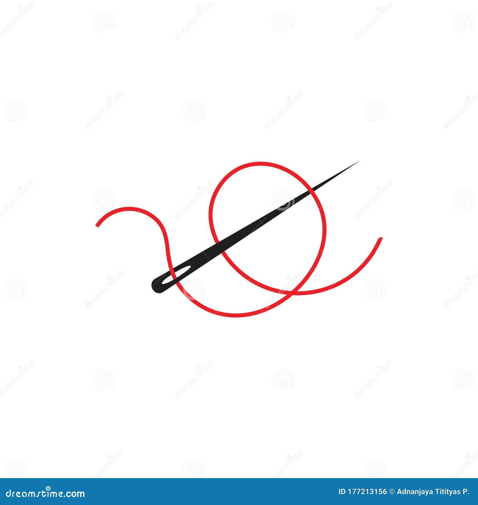 Needle Thread Loop Line Illustration Logo Vector Stock Vector ...