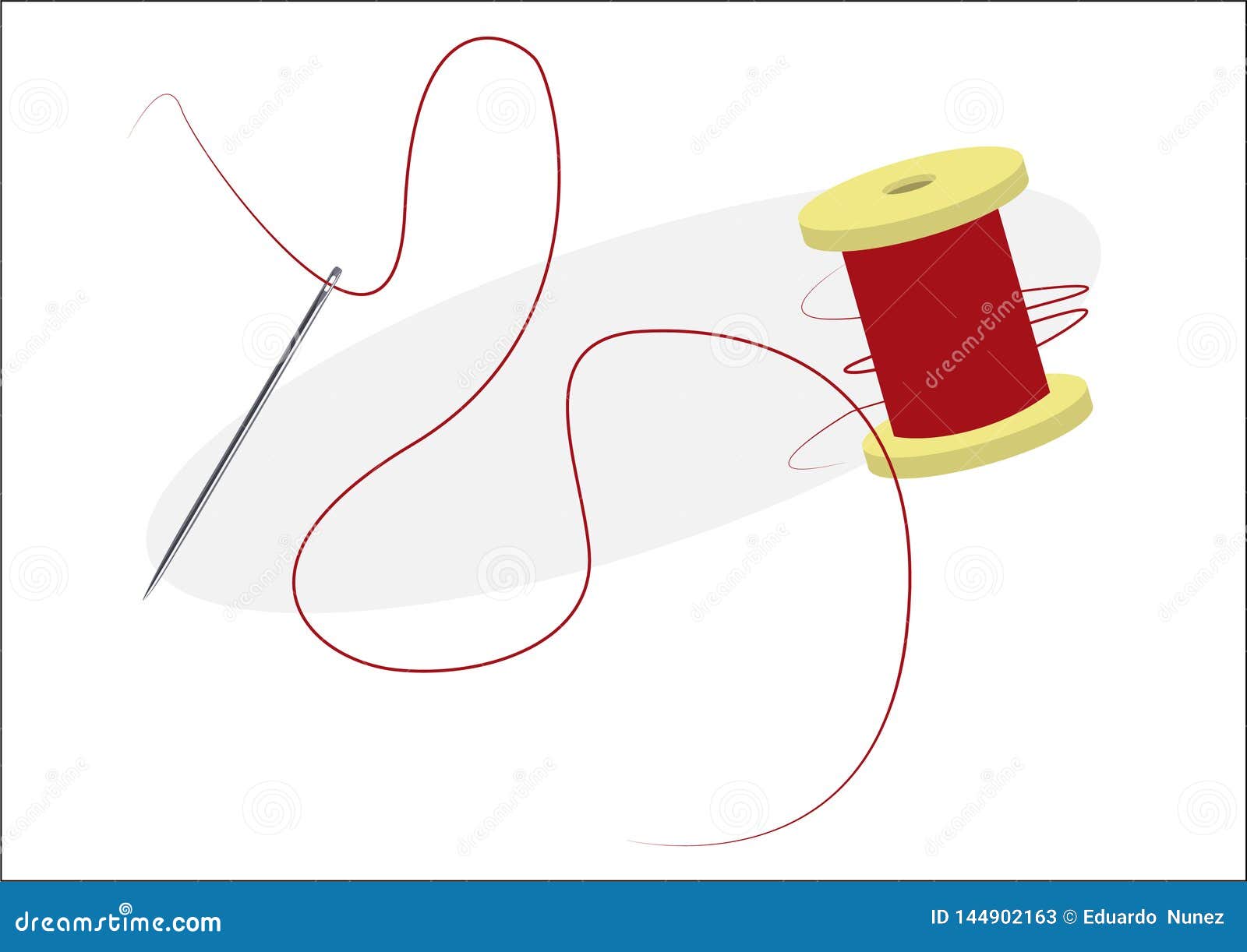 Needle with Thread and Reel. Vector Illustration Isolated Stock Vector ...