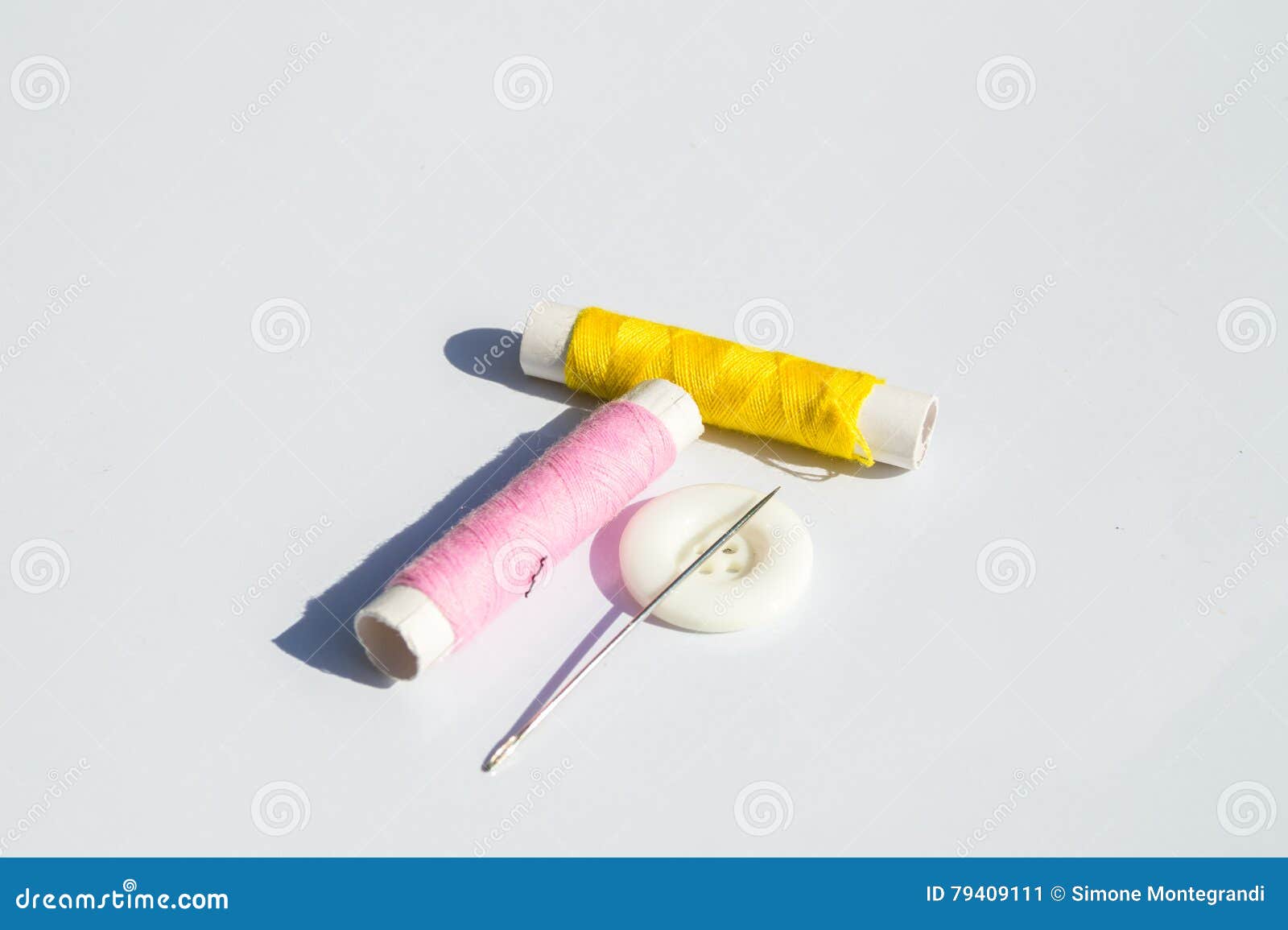 Needle, Thread and Scissors, Sewing Items Stock Image Image of