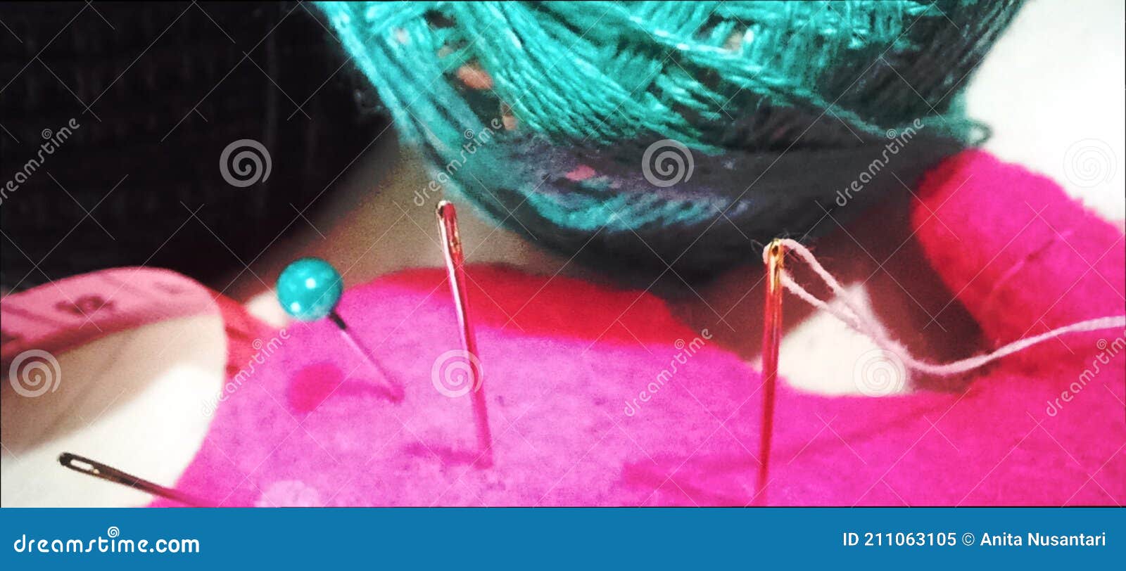 Needle and Thread. Sewing Kit Stock Image Image of clothing, purple