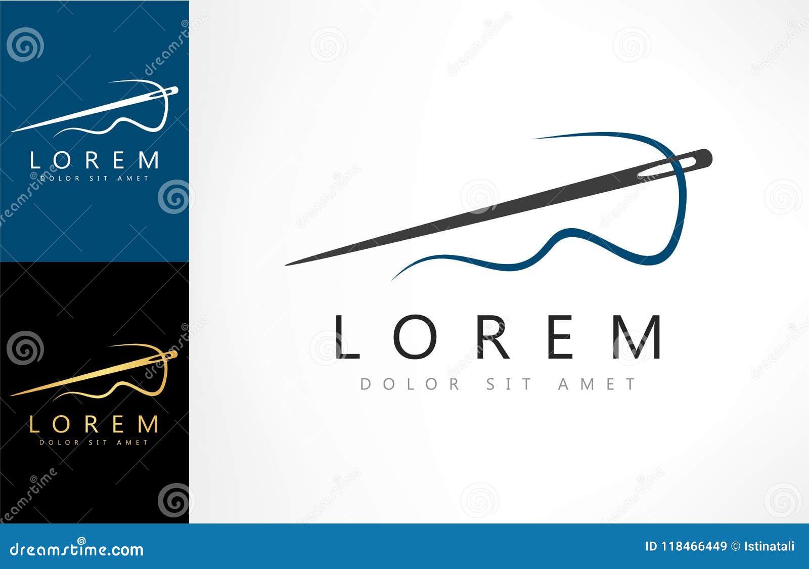 Needle with Thread Sewing Vector Logo Stock Vector Illustration of