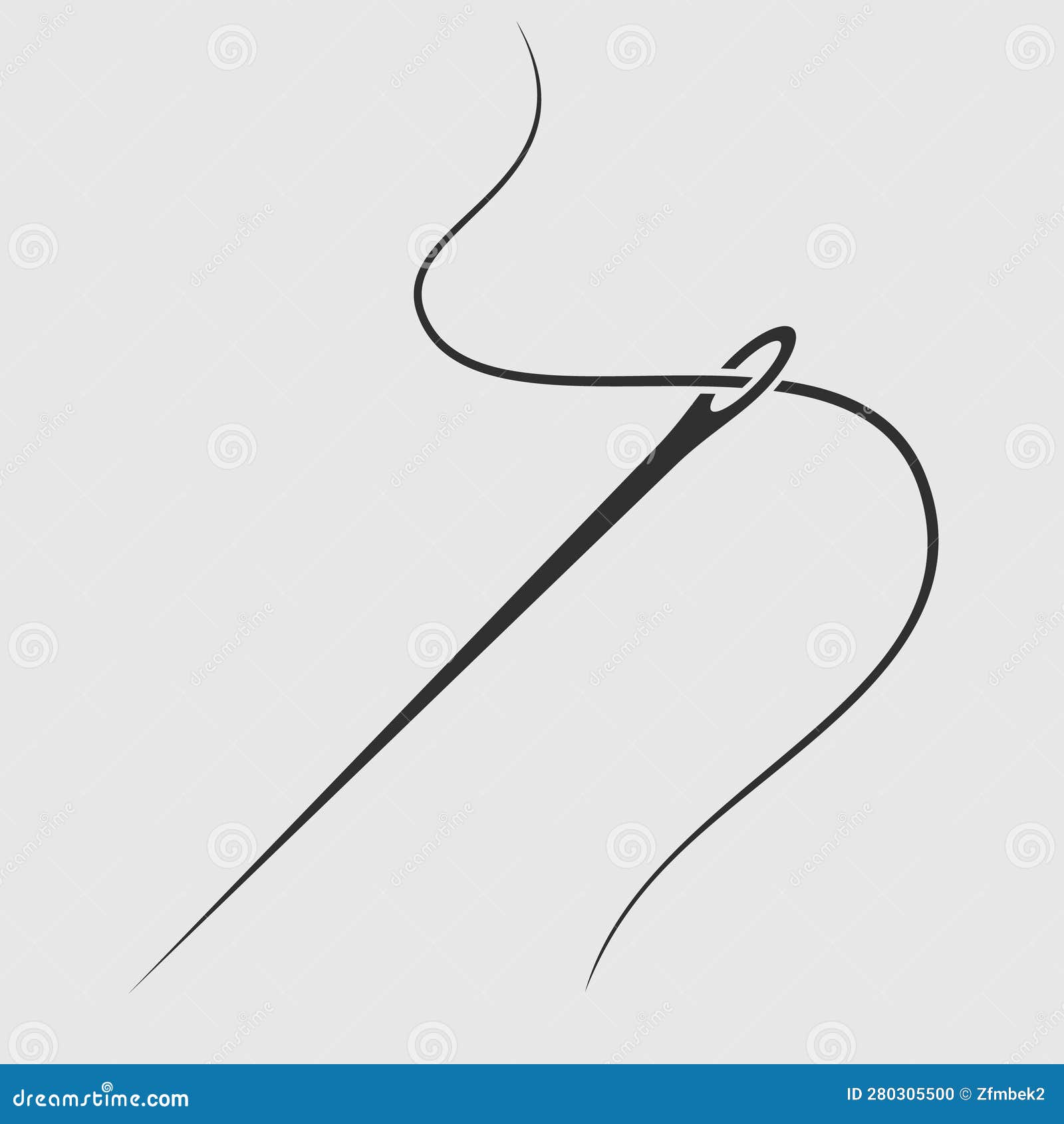 Needle and Thread Silhouette Isolated on White Stock Vector ...