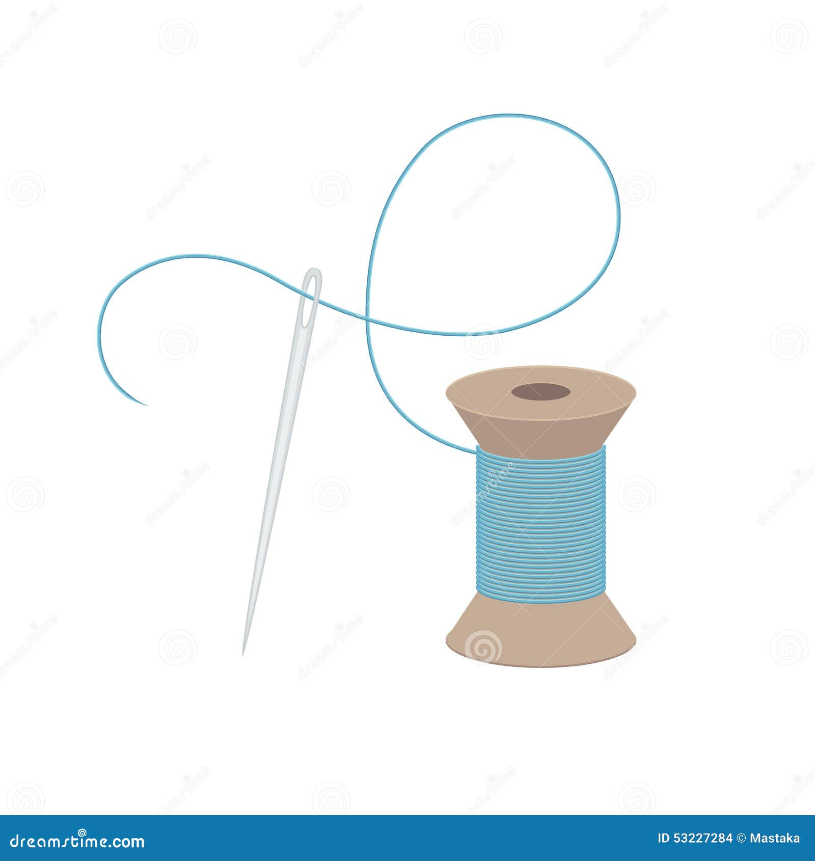Needle and Thread stock vector. Illustration of blue - 53227284