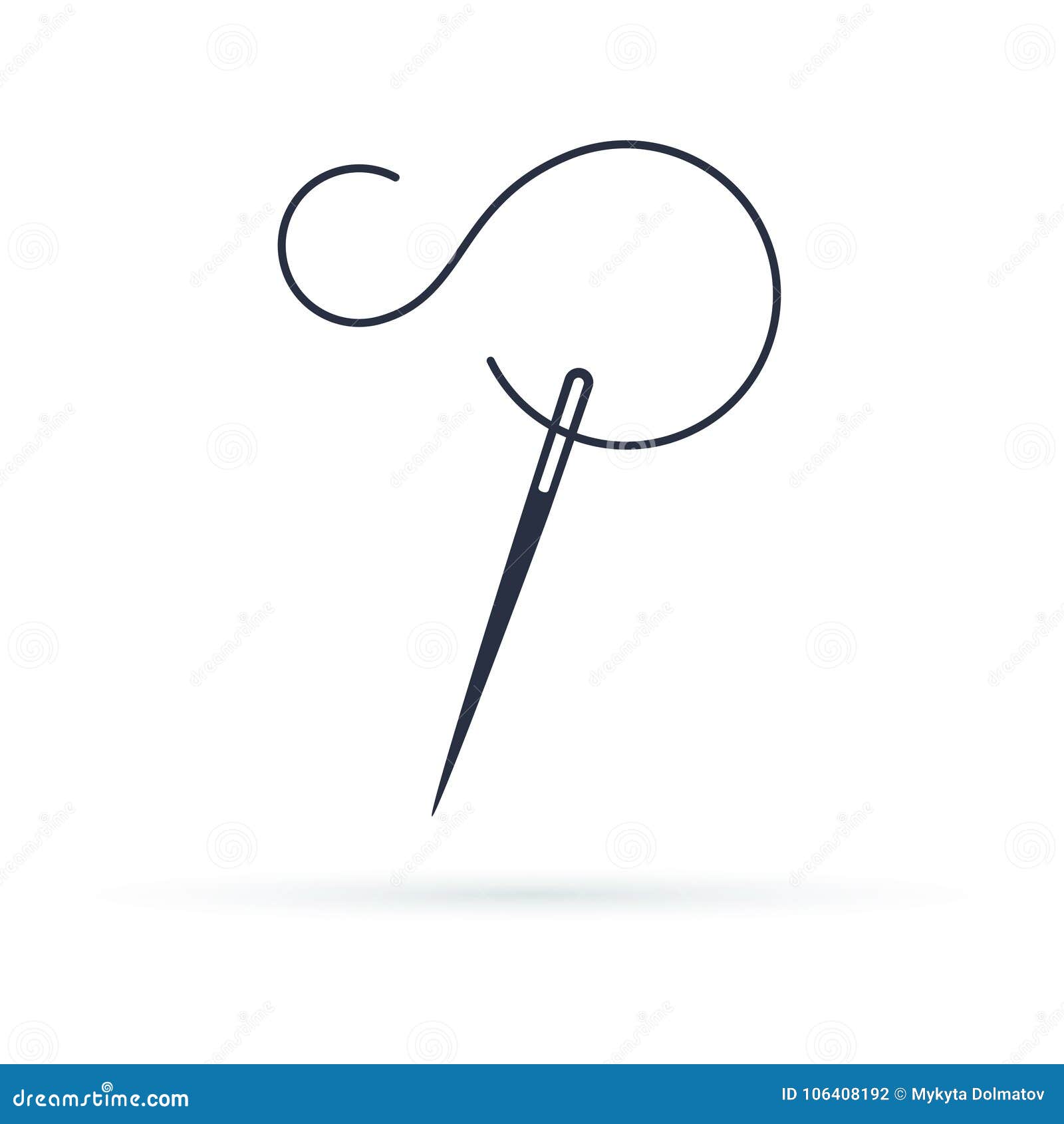 Needle with Thread Vector Icon. Sewing Concept Symbol or Design Element ...