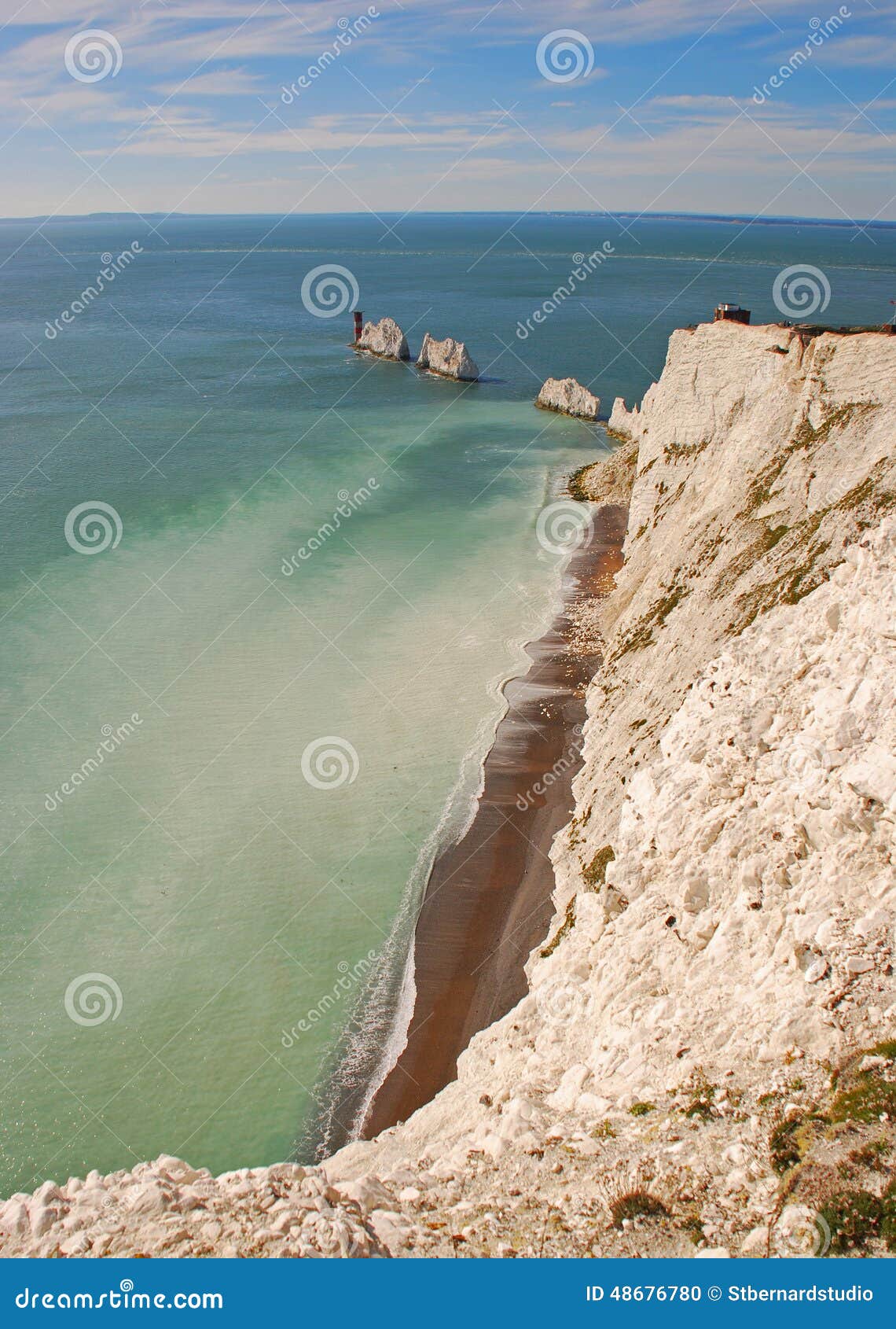 the needles and white cliff in isle of wight
