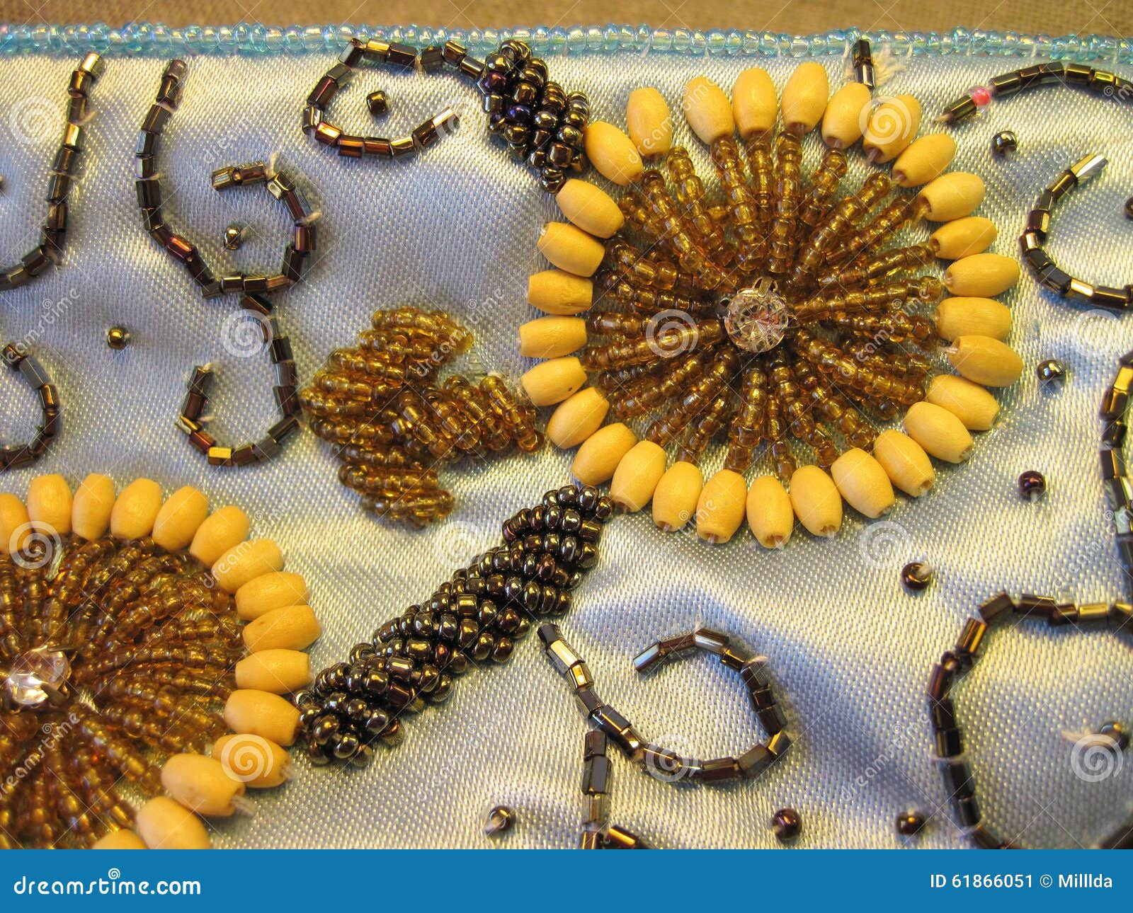 Needlework beads flowers stock image. Image of cloth 61866051
